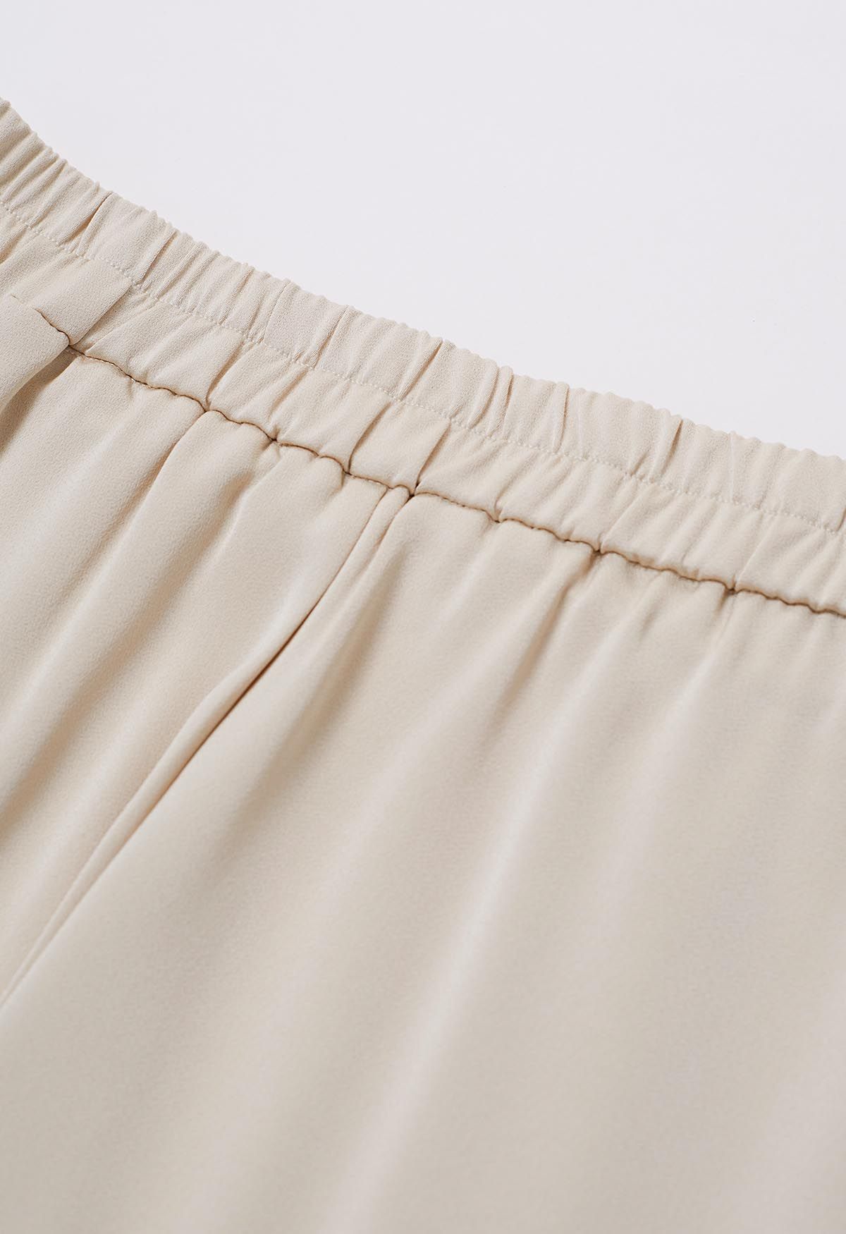 Fanciful Pleats Wide-Leg Pants in Champagne