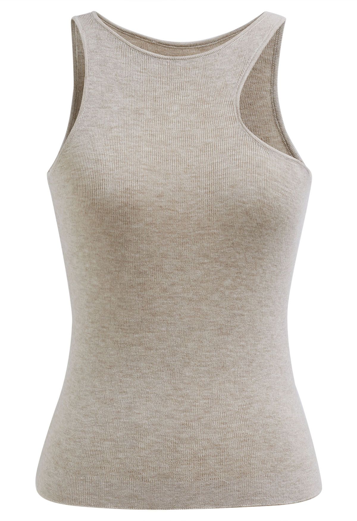 Chic Impression Knit Tank Top in Oatmeal