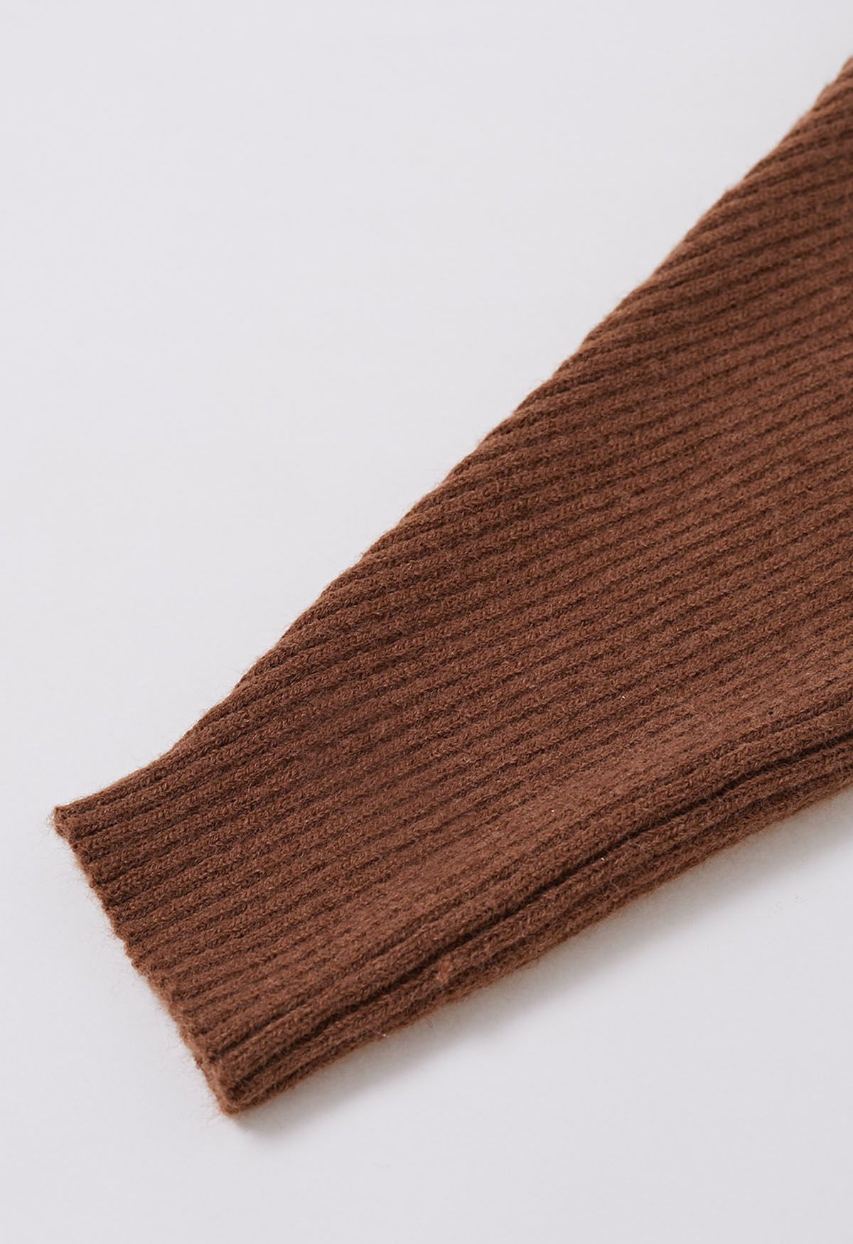 Dramatic Batwing Sleeve Ribbed Knit Sweater in Caramel