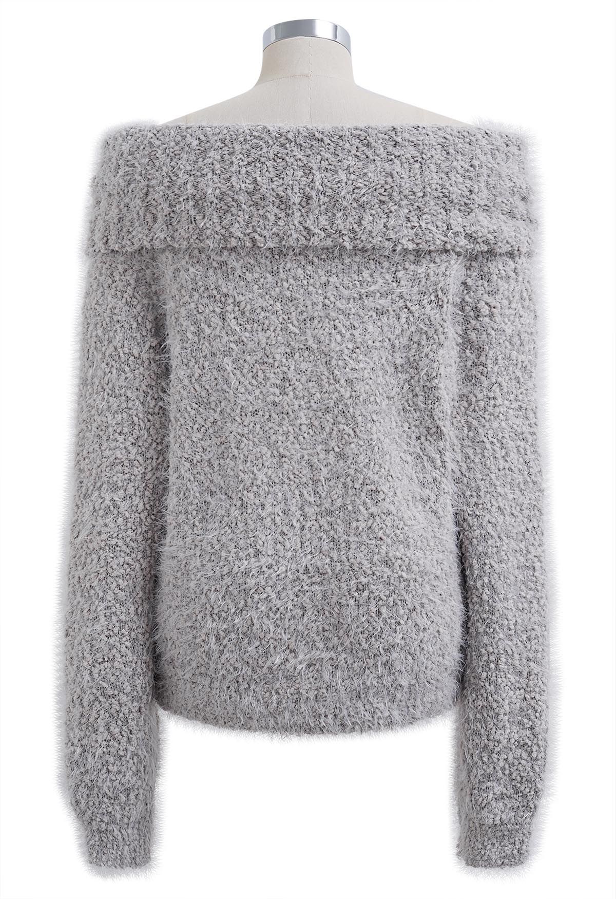 Gray deals fluffy sweater