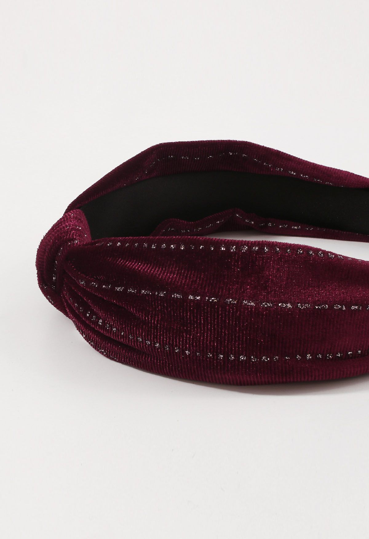 Monochromatic Knotted Velvet Headband in Burgundy