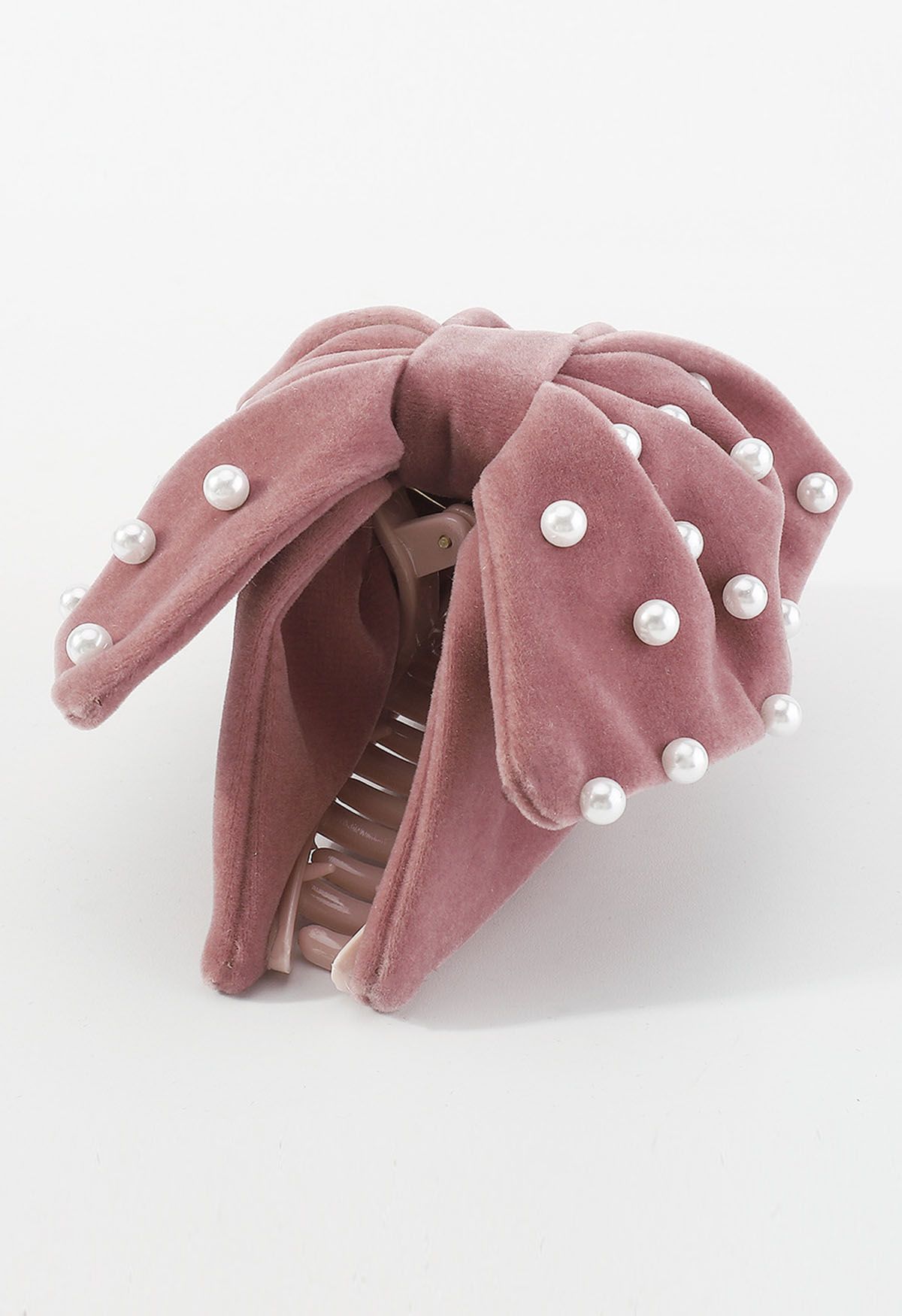 Pearly Bowknot Hair Claw in Pink