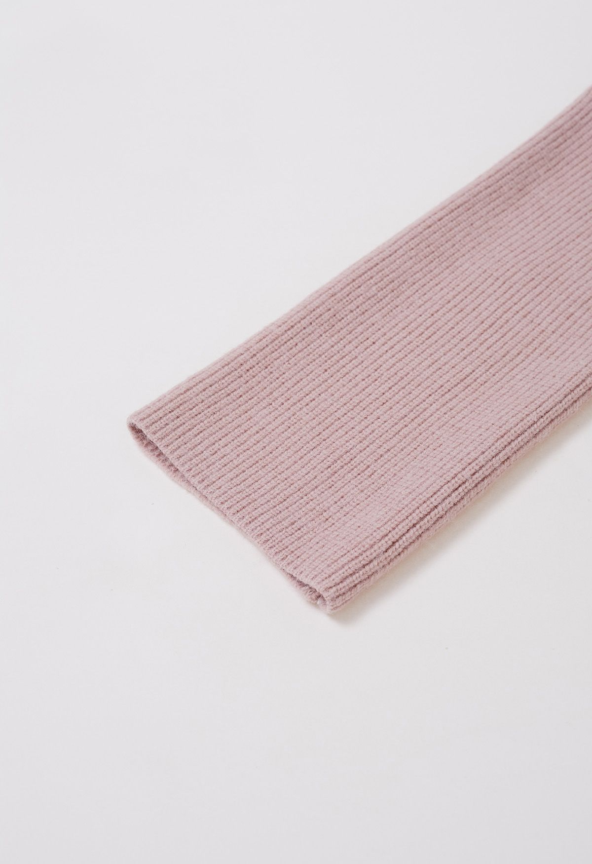 Wide Lapel Tie Waist Longline Knit Cardigan in Pink