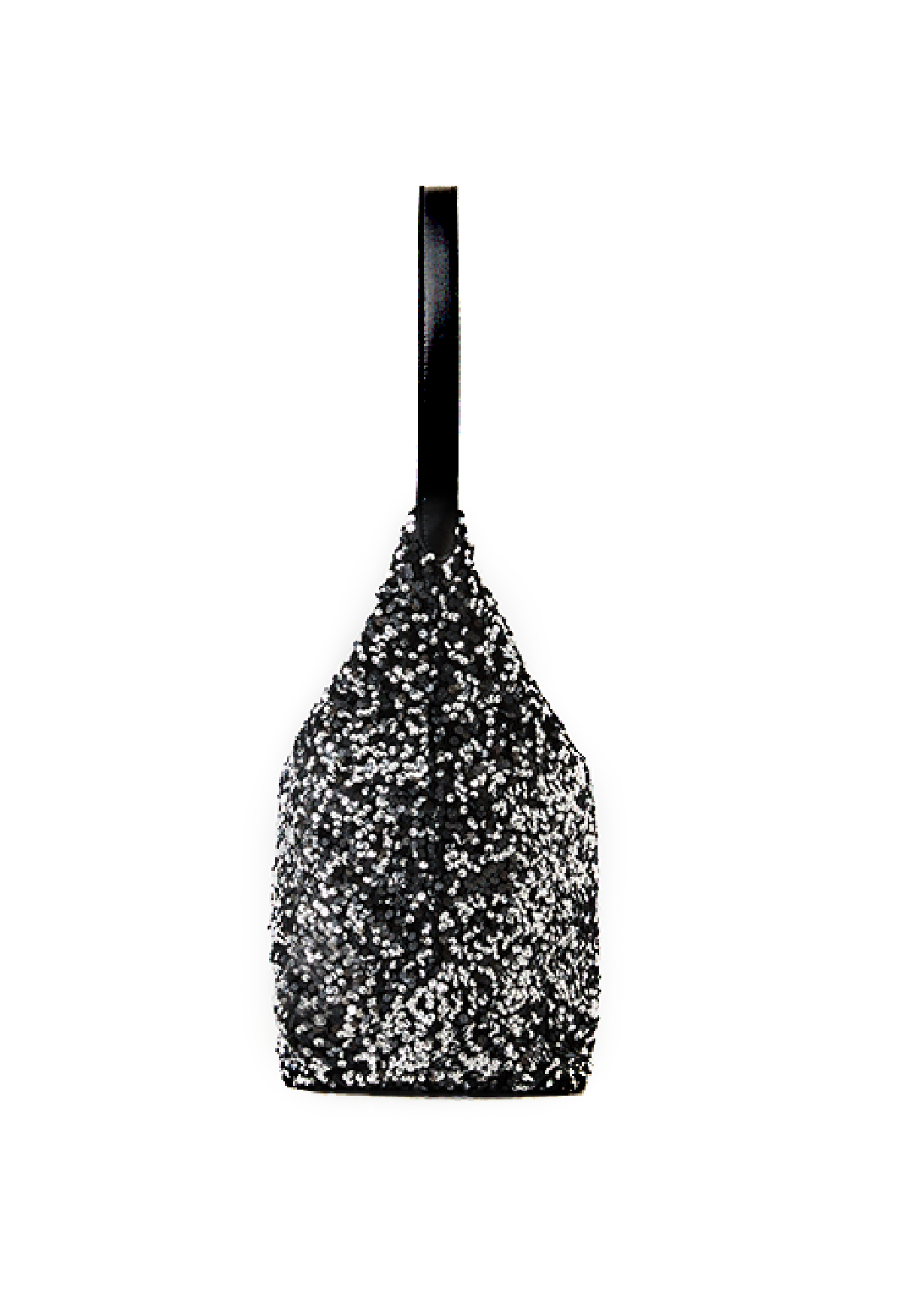 Faux Leather Full Sequin Bucket Bag in Silver