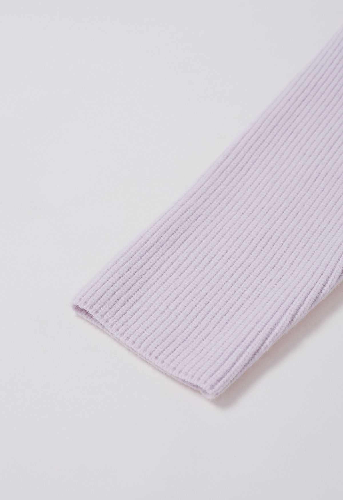 Shawl Collar Ribbed Knit Cardigan in Lilac