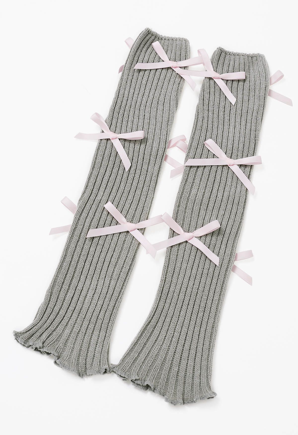 Knit leg warmers in grey