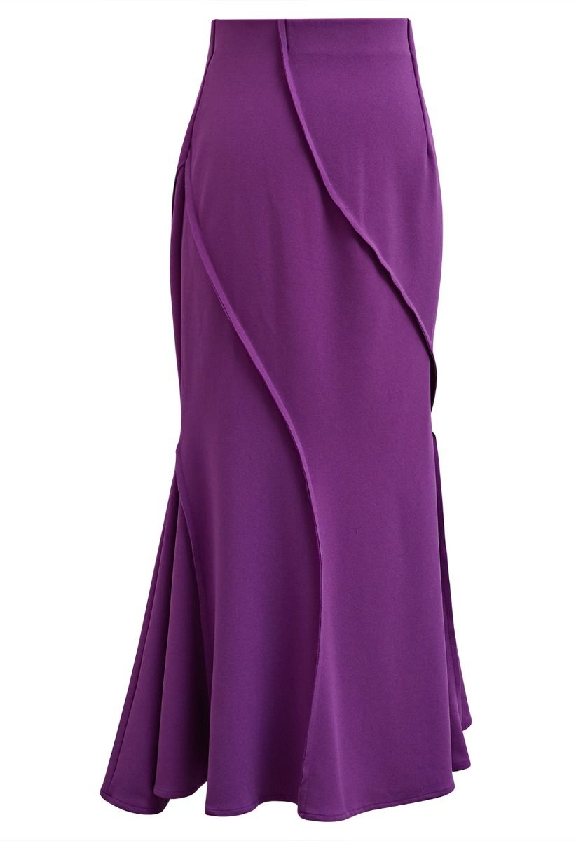 Enchanting Grace Seam Mermaid Midi Skirt