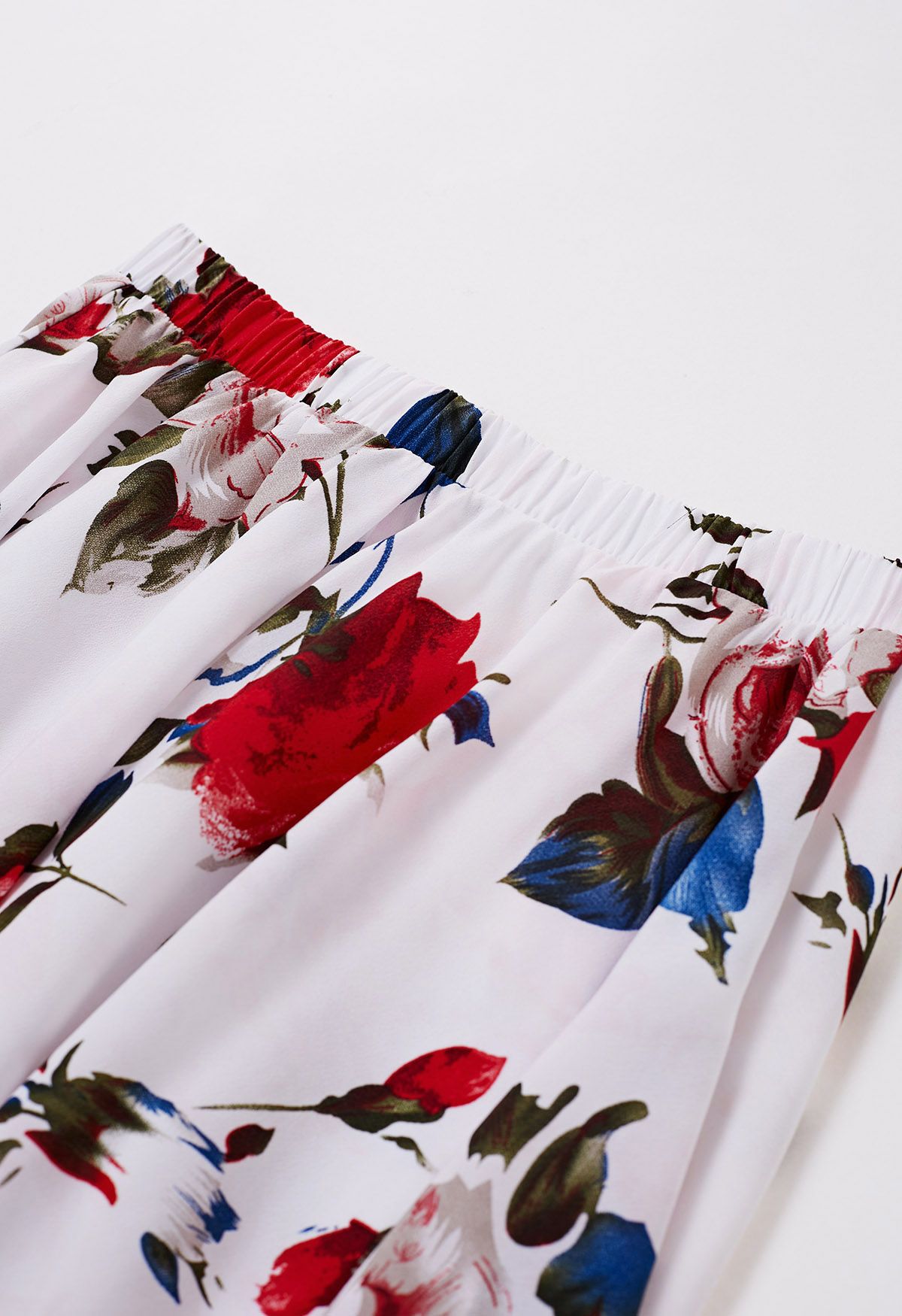 Enthralling Rose Printed Chiffon Maxi Skirt