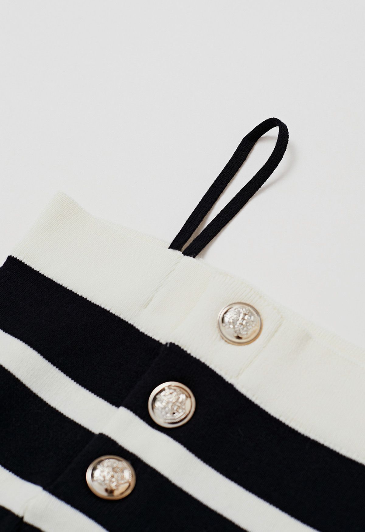 Contrast Stripe Button Trim Knit Cami Top