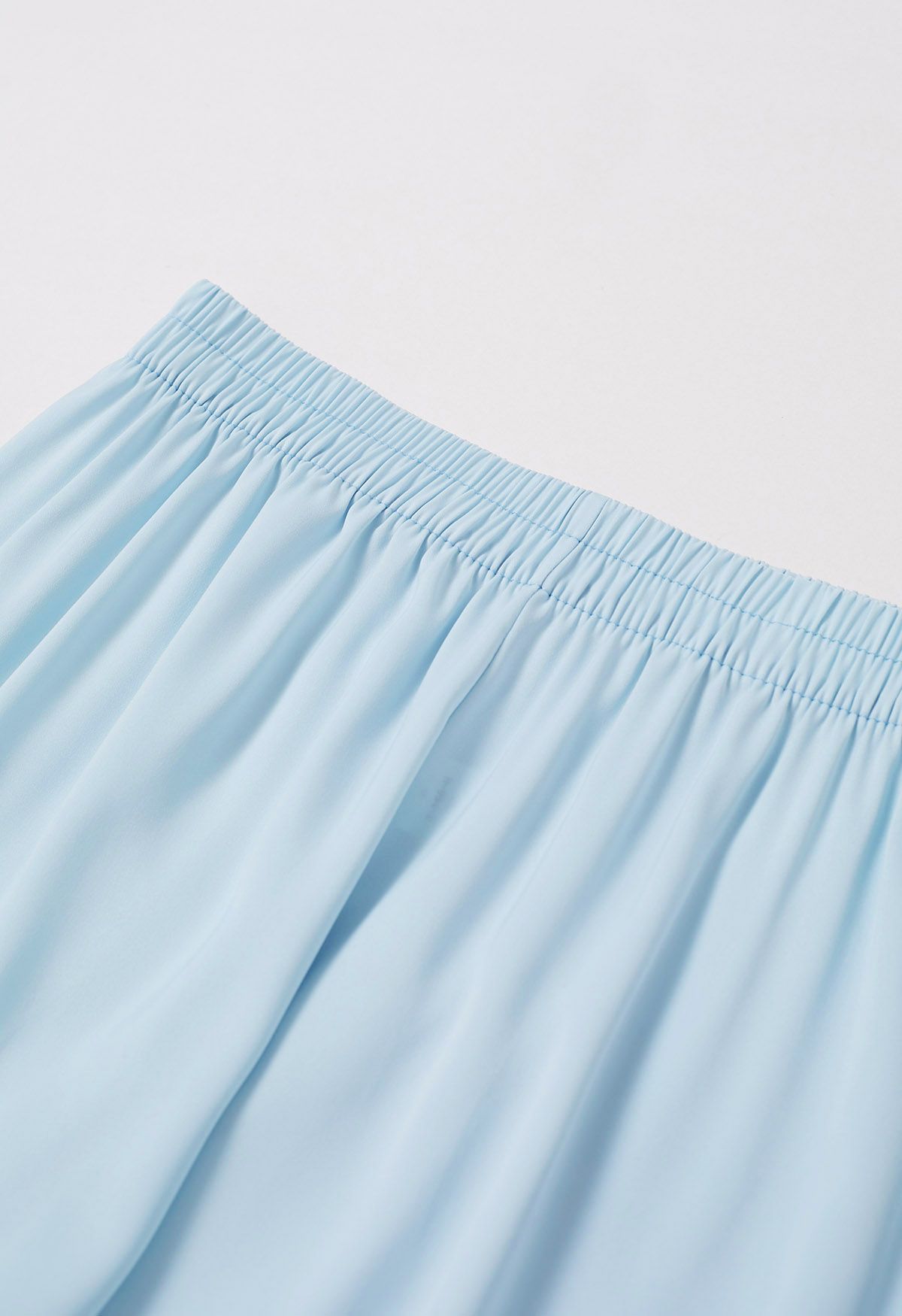 Satin Finish Pull-On Pants in Blue