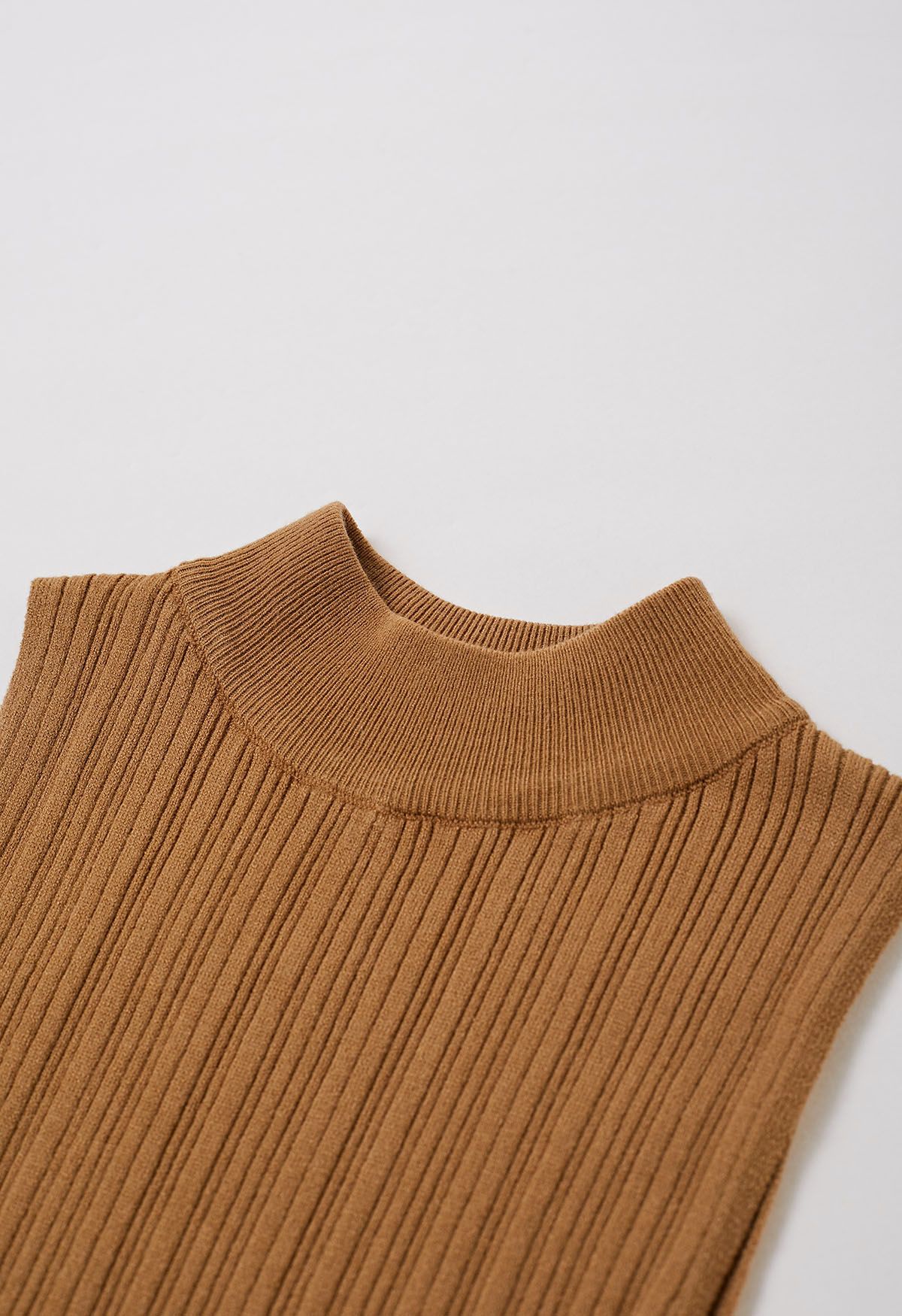 Ultra-Flattering Bodycon Knit Maxi Dress in Caramel