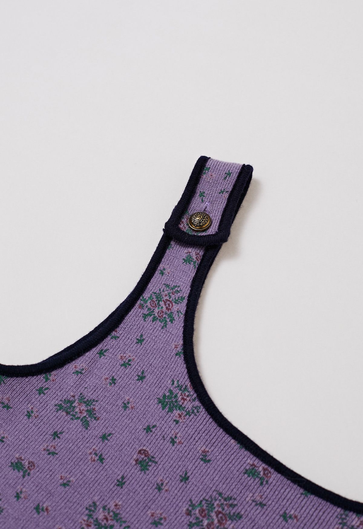 Serene Floret Sleeveless Knit Top in Purple