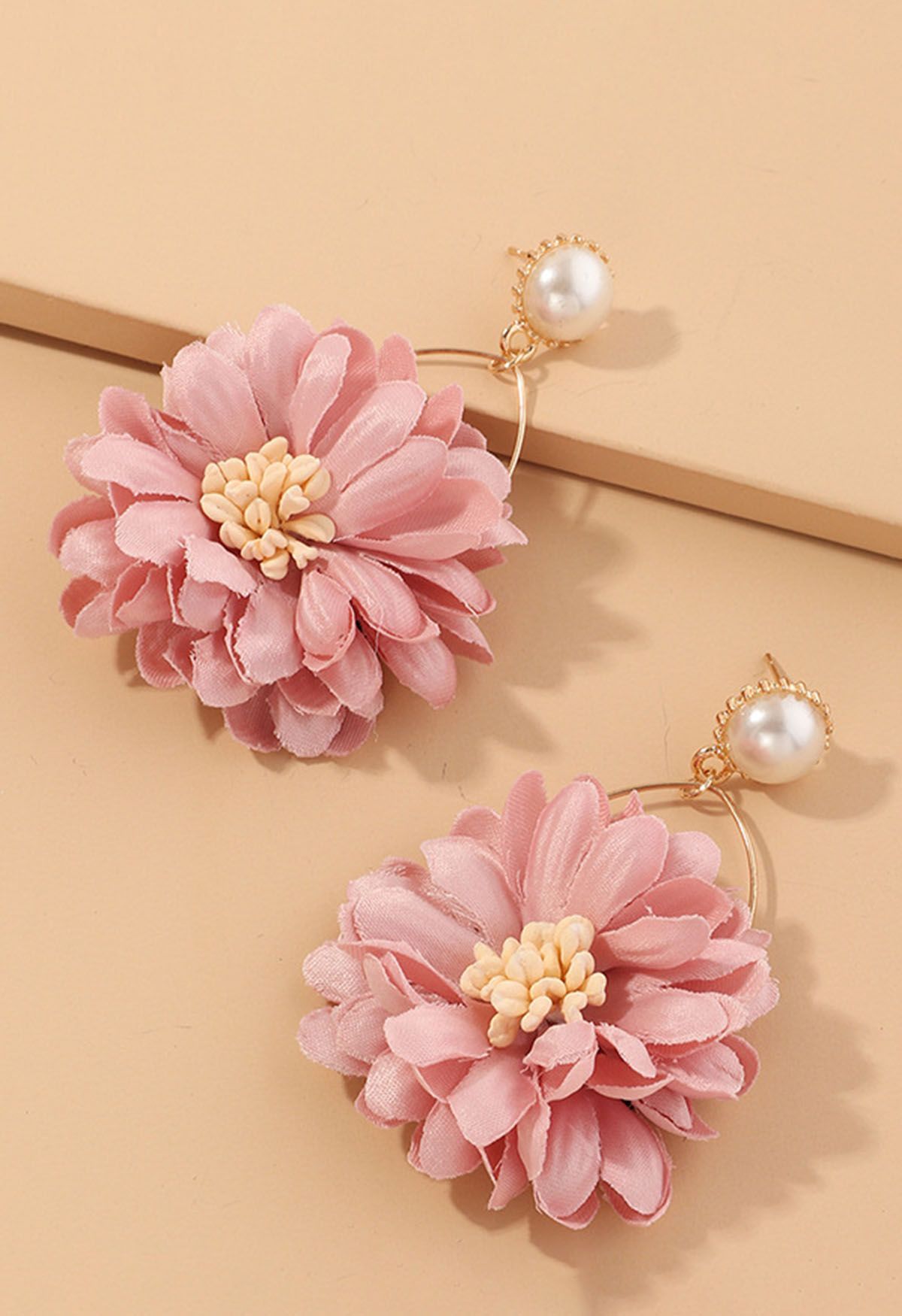 Captivating Blossom Pearl Earrings in Pink