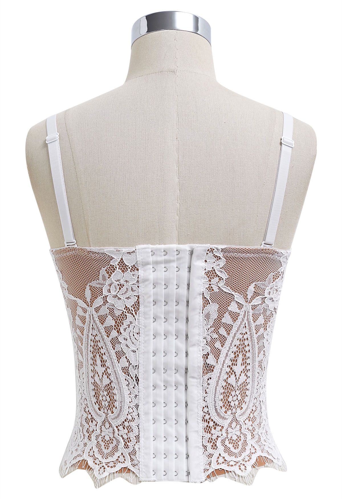 Dainty Floral Lace Bustier Crop Top