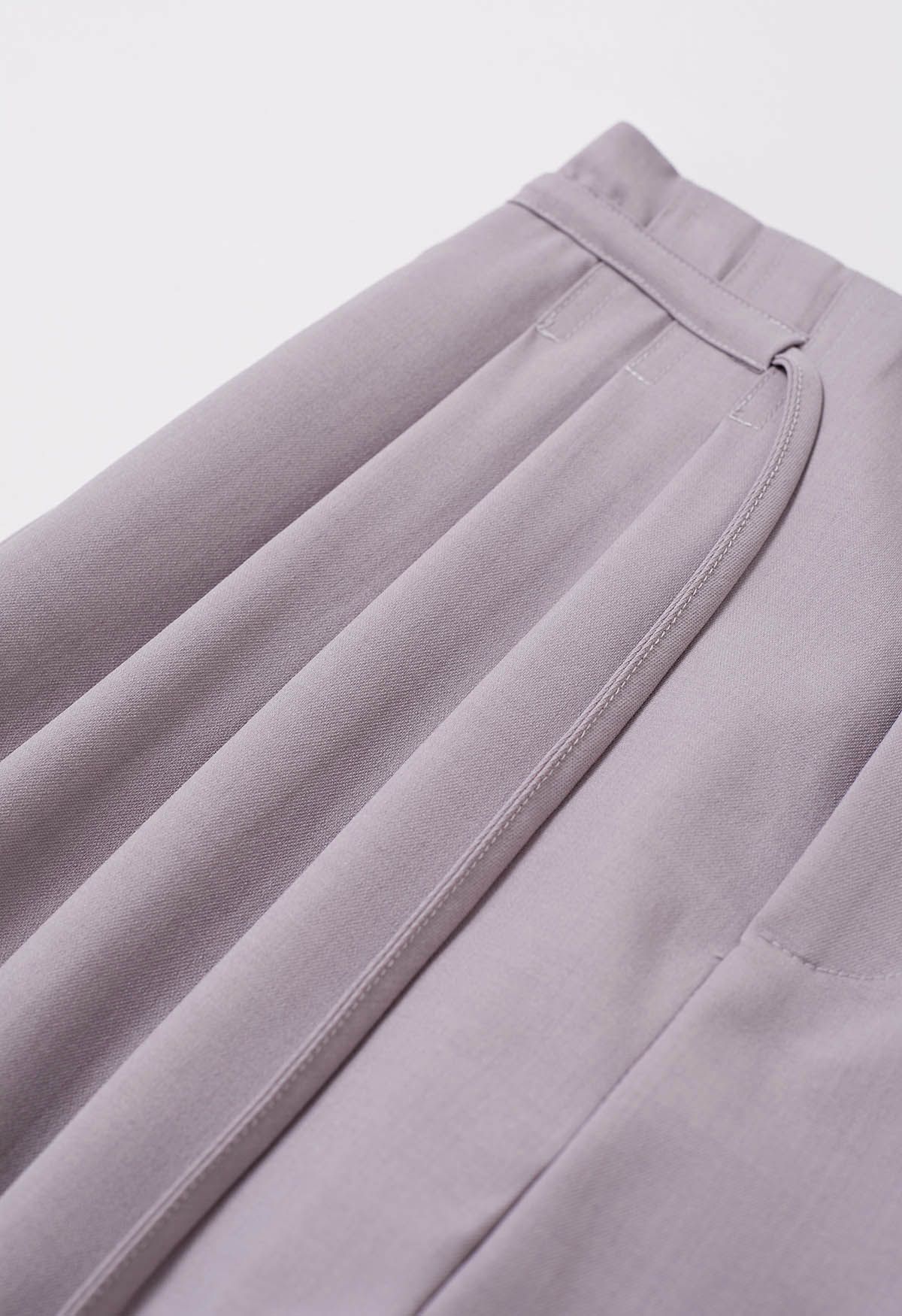 Self-Tie String Pleat Wide-Leg Pants in Lilac - Retro, Indie and Unique ...