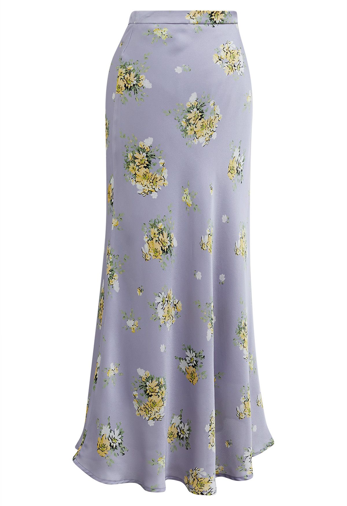 Summery Posy Print Maxi Skirt in Lavender