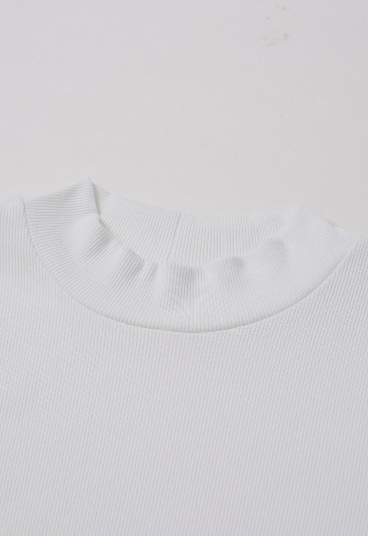 Sophisticated Elbow Sleeve Top in White