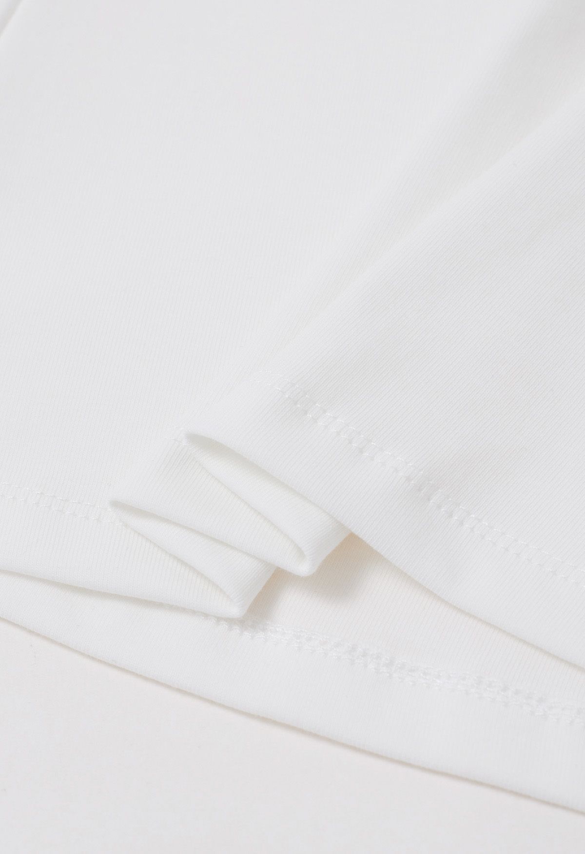 Ruched Detail Cotton Crop Top in White