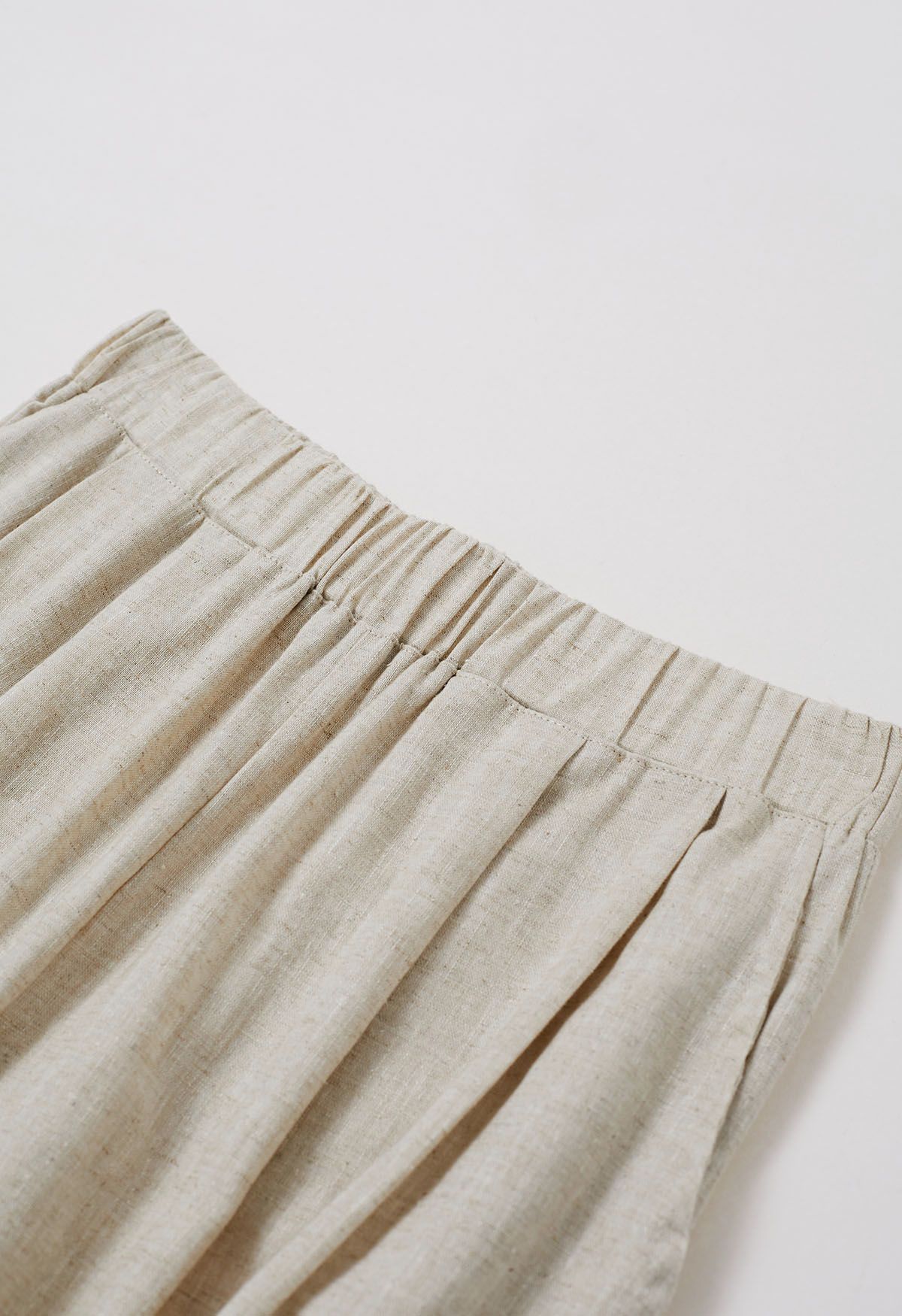 Side Pocket Wide-Leg Linen-Blend Pants in Linen