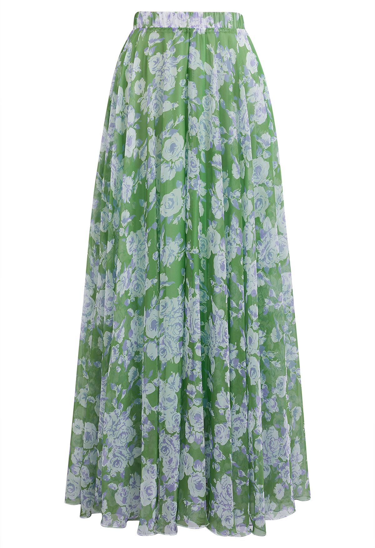 Breezy Blooms Chiffon Maxi Skirt