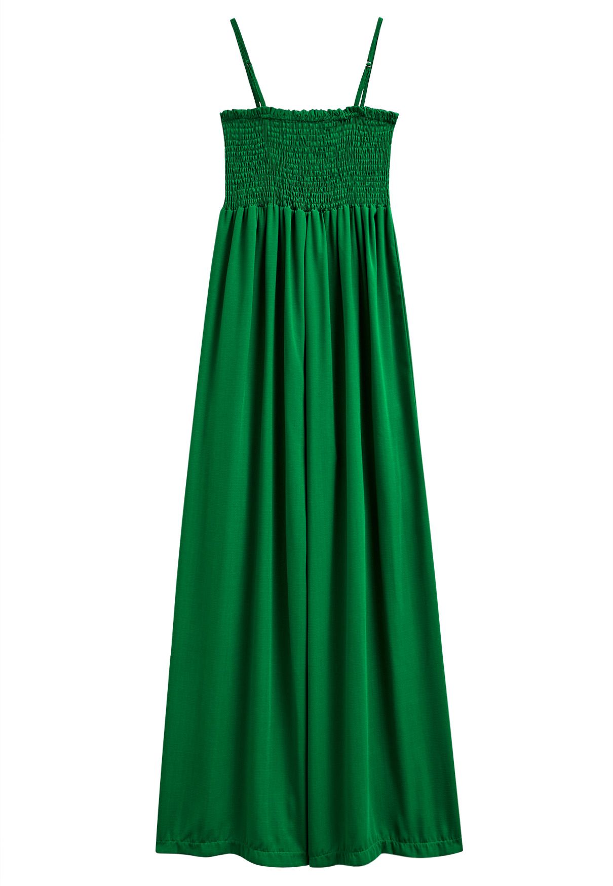 Snazzy Patch Pocket Wide-Leg Cami Jumpsuit in Green