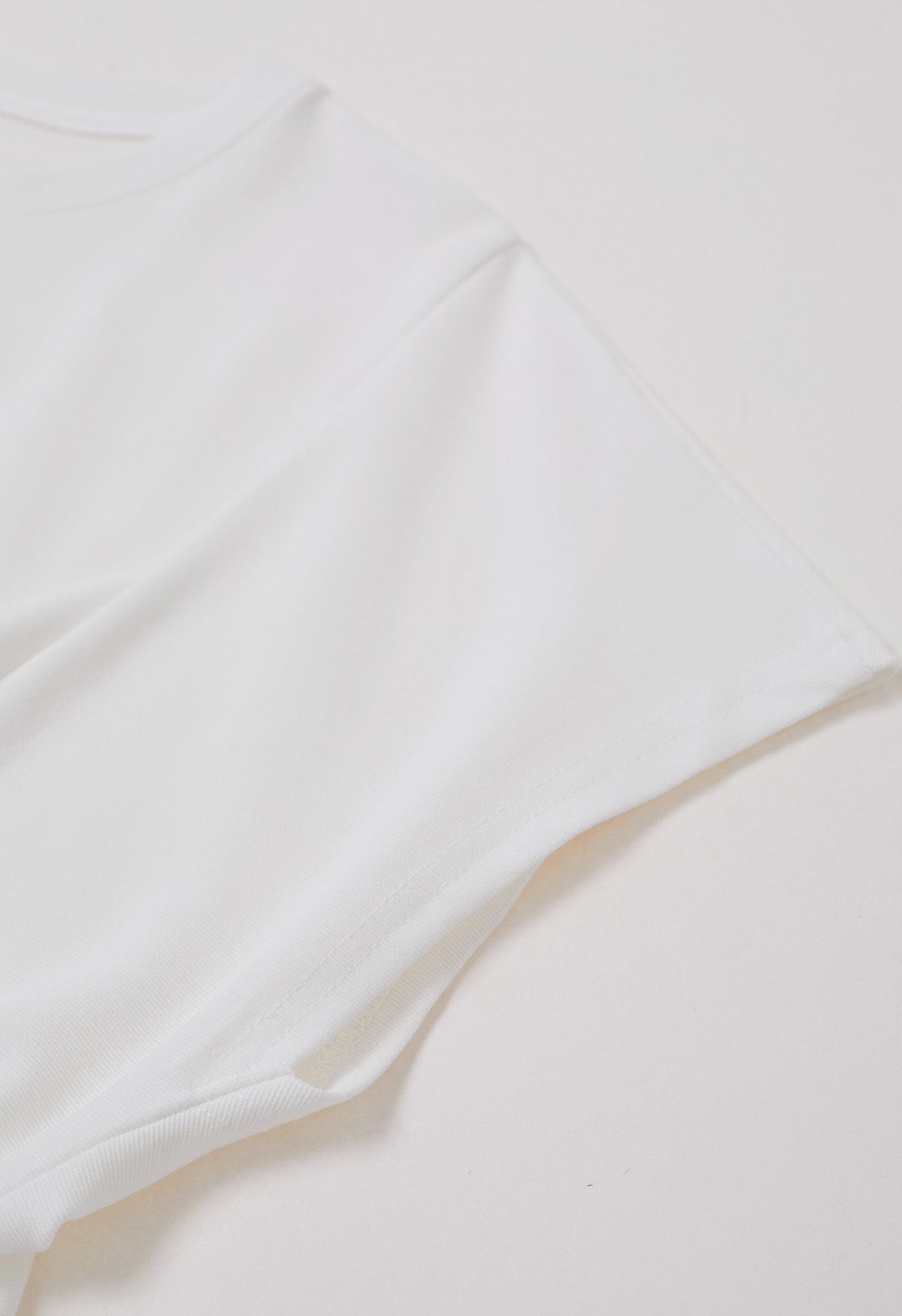 Twist Detail Short-Sleeve T-Shirt in White