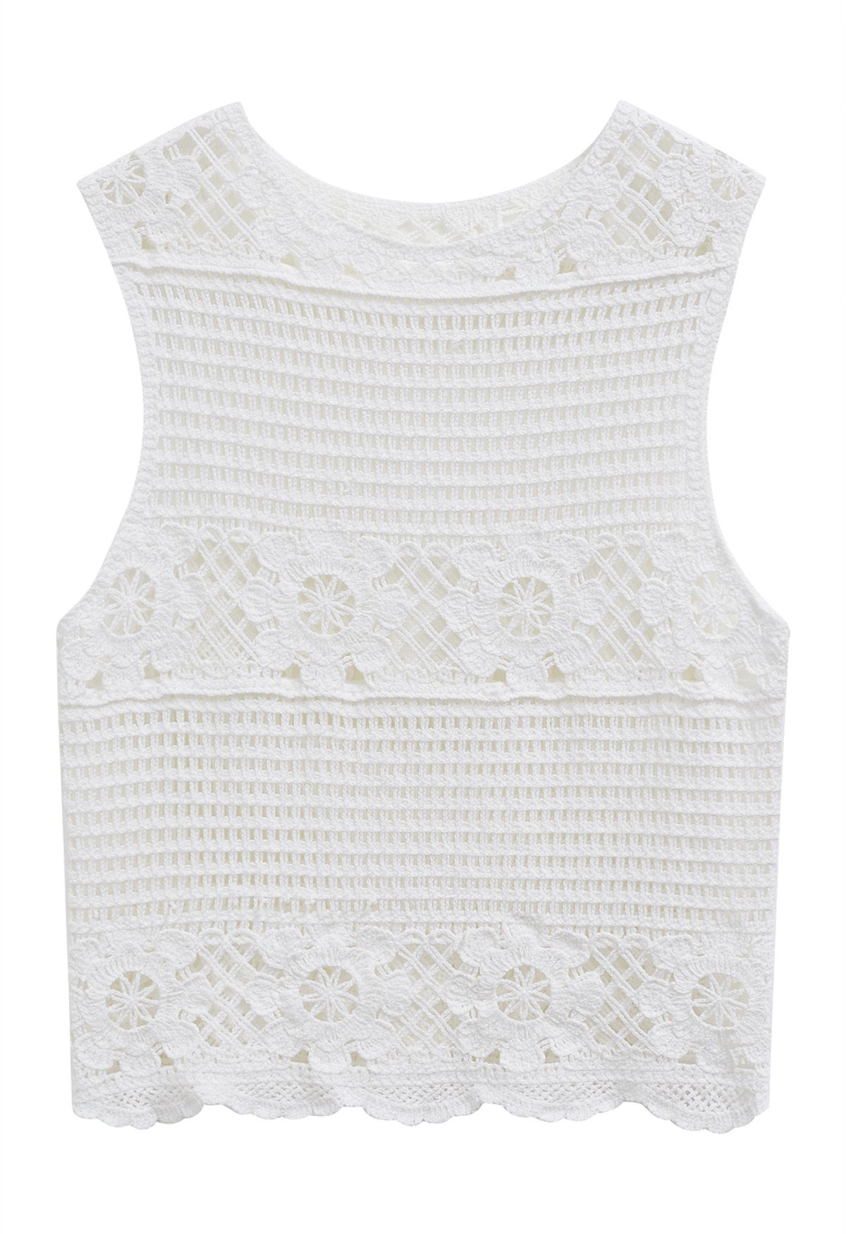 Fantastic Openwork Crochet Sleeveless Top