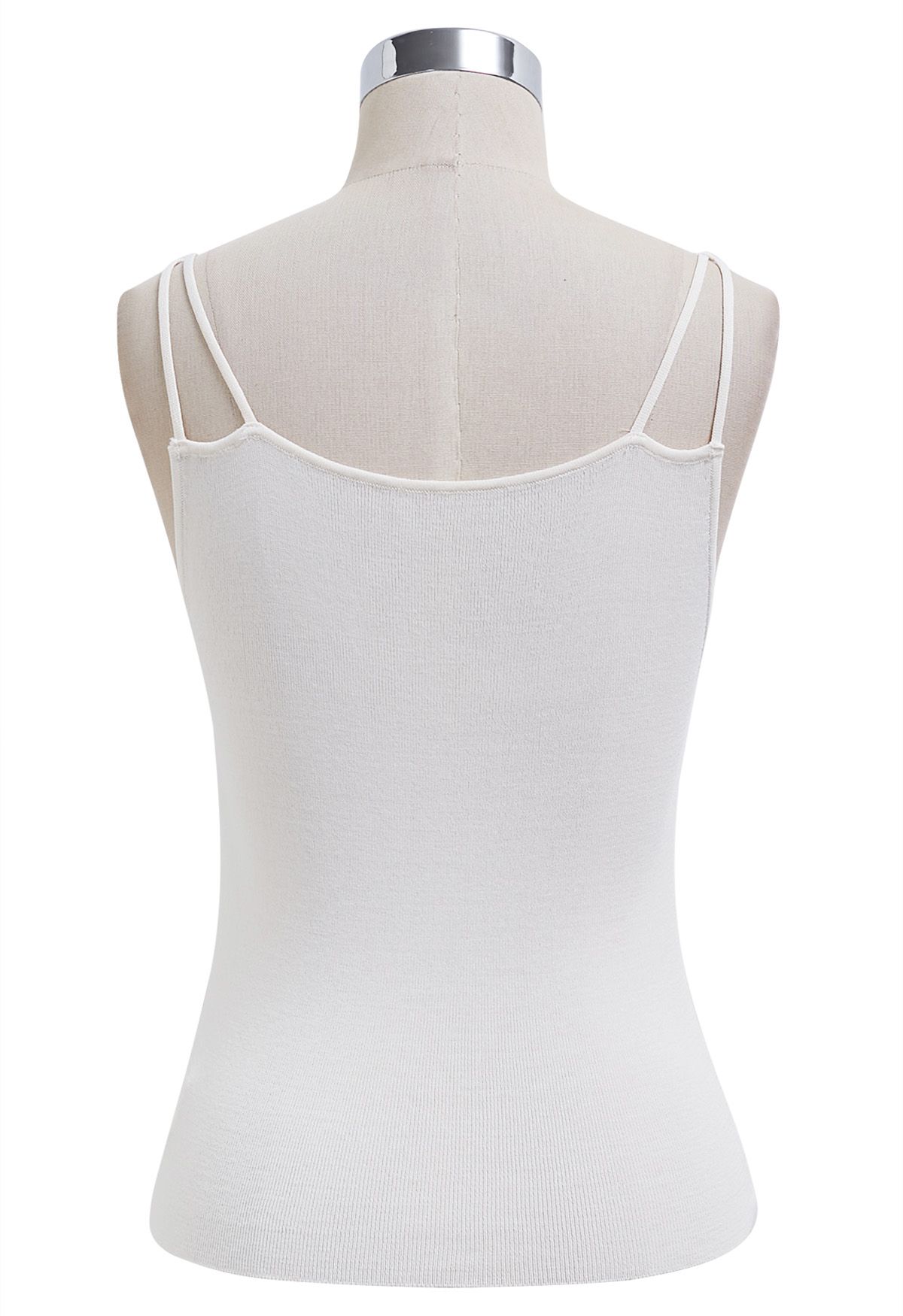 Braided Strap Knit Cami Top in Ivory