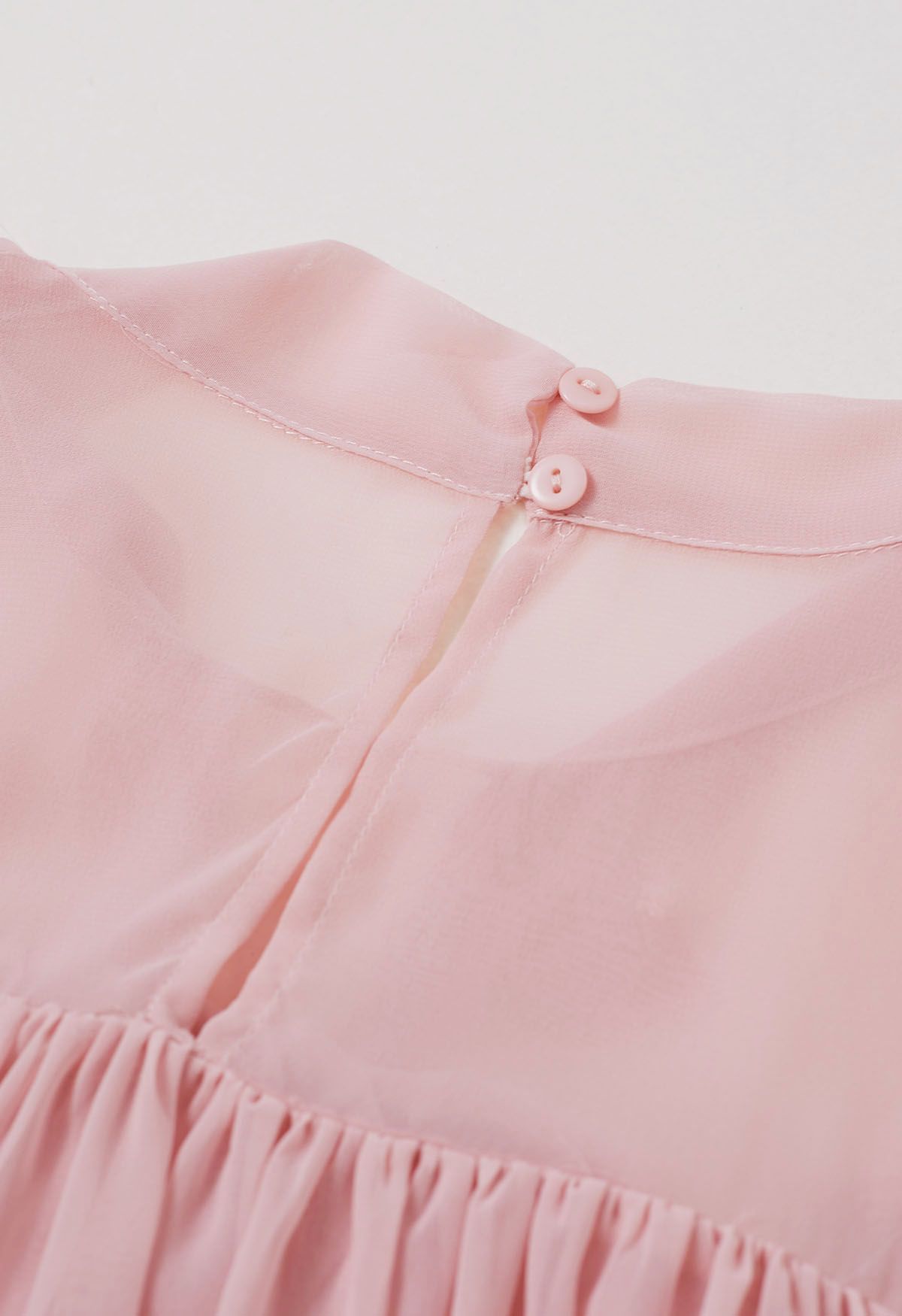 Pearly Petal Bowknot Chiffon Sleeveless Top in Pink