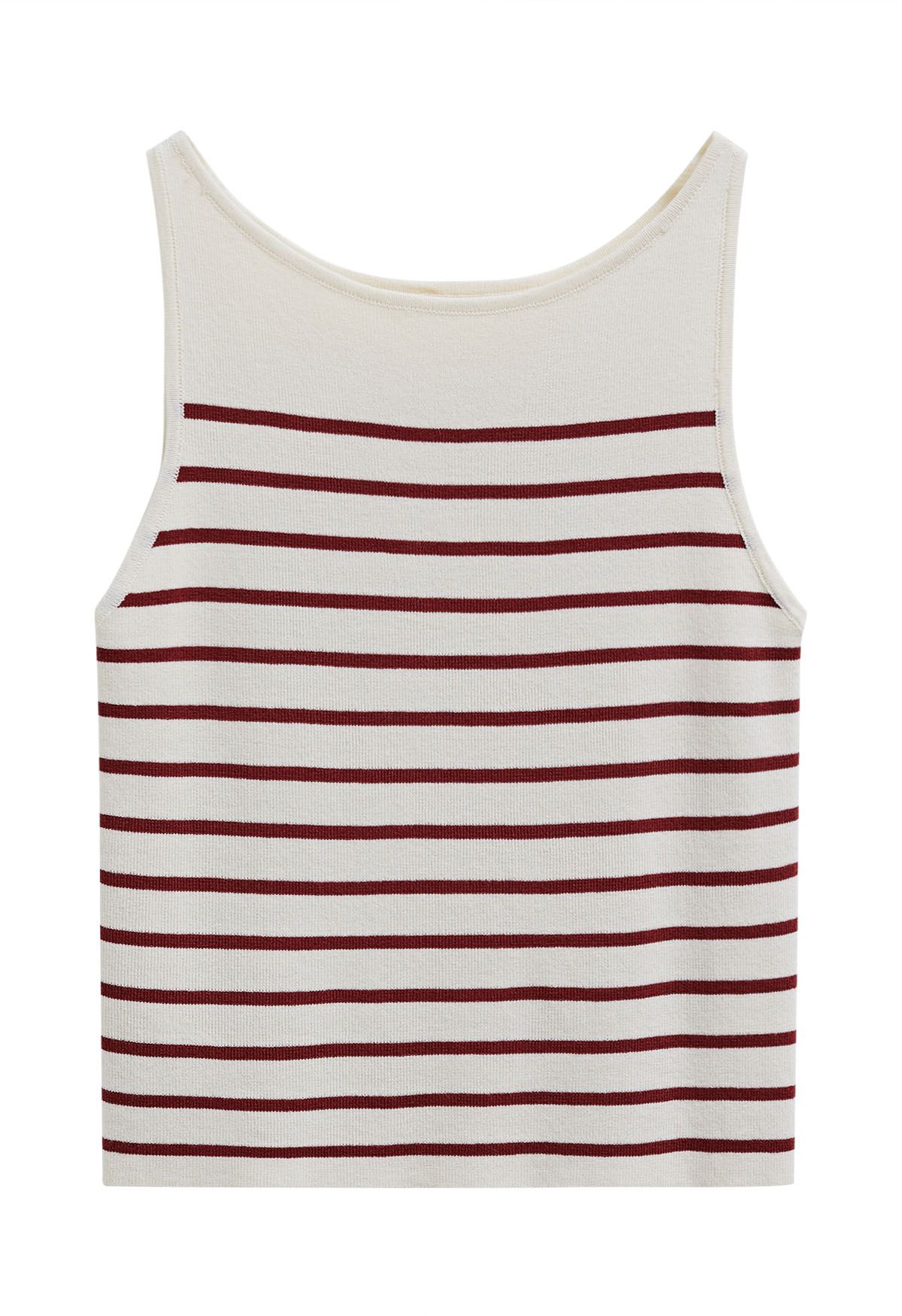 Red Stripe Knit Tank Top