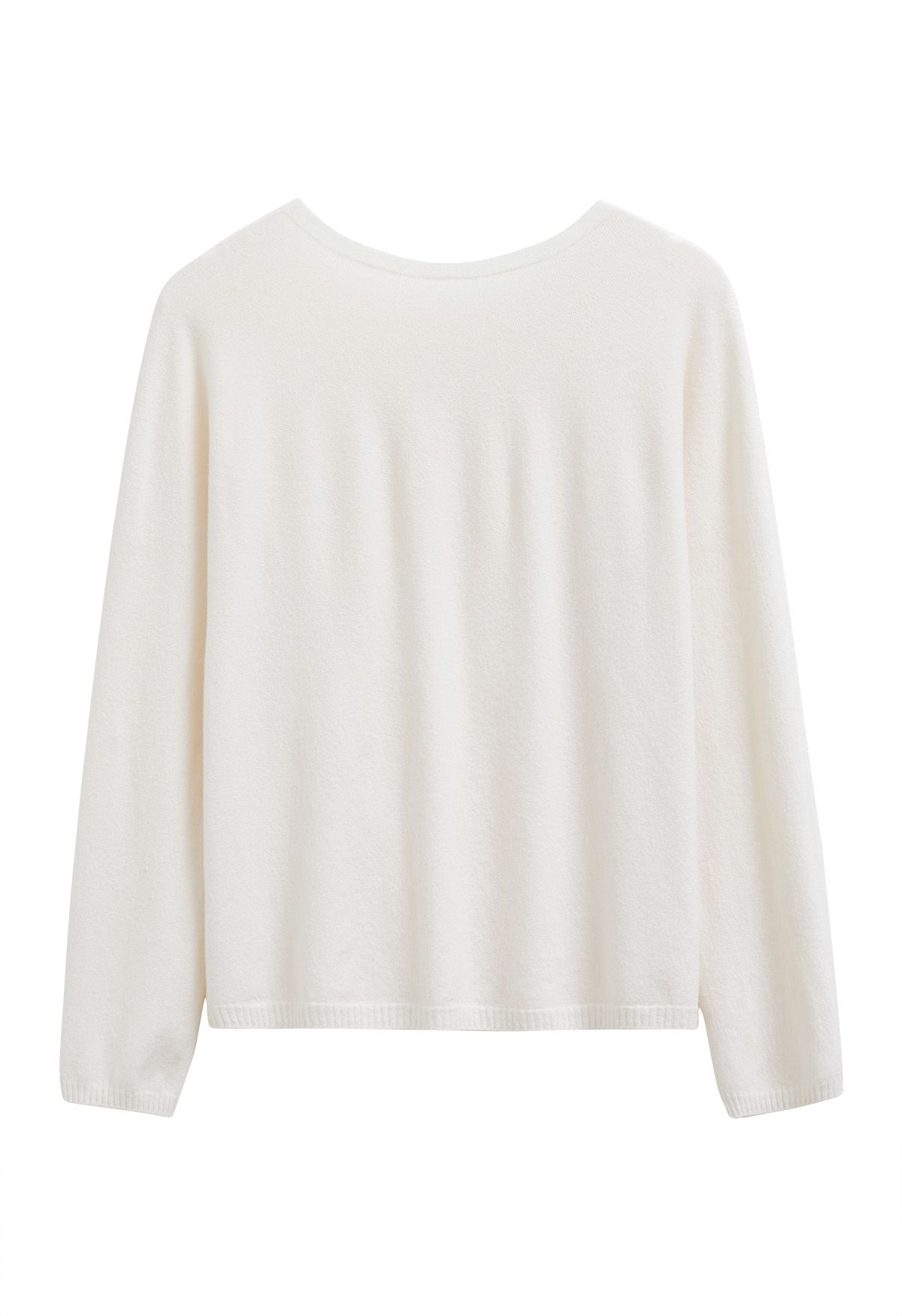 Foremost Comfort Wool-Blend Crewneck Sweater in Ivory