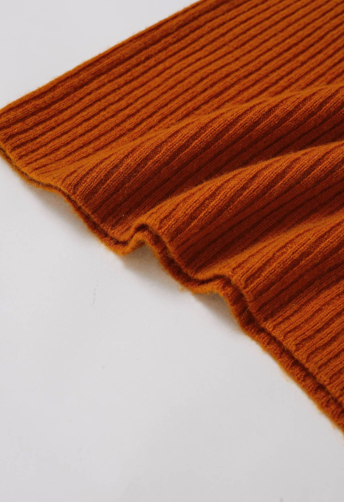 Elemental Mock Neck Long-Sleeve Wool Sweater in Orange