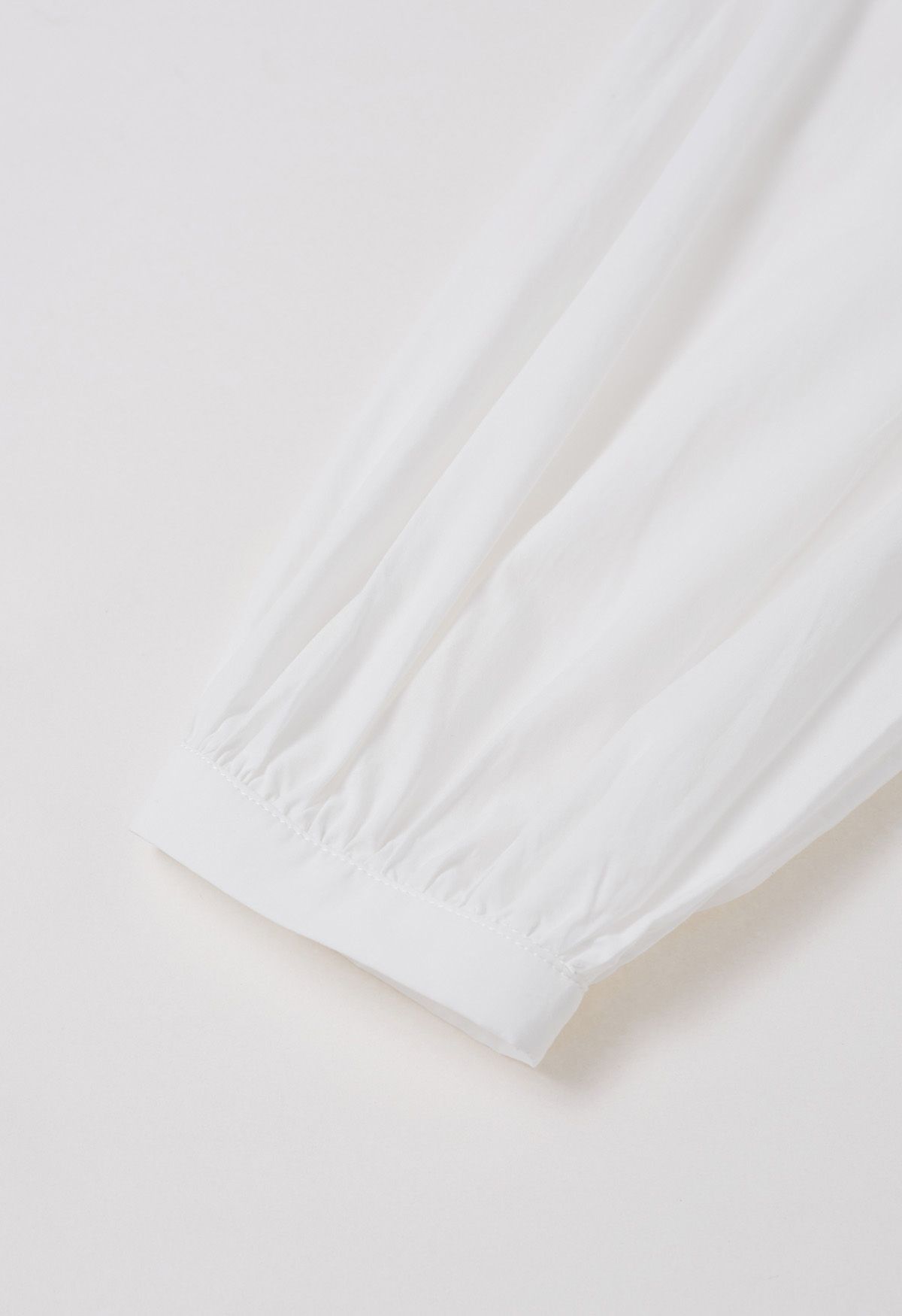 Easygoing Puff Sleeve Cotton Shirt in White