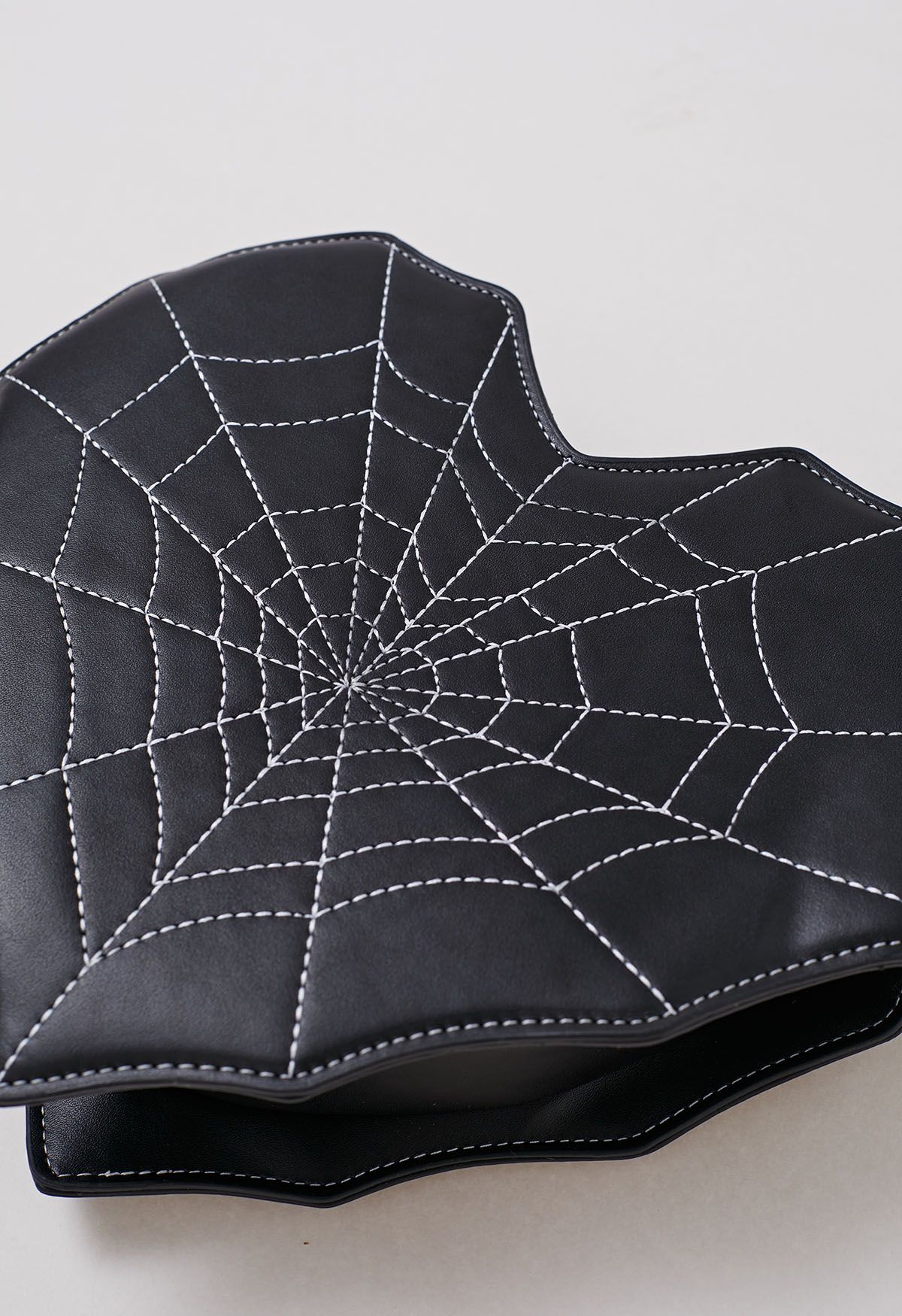 Spider Web Print Heart Backpack in Black