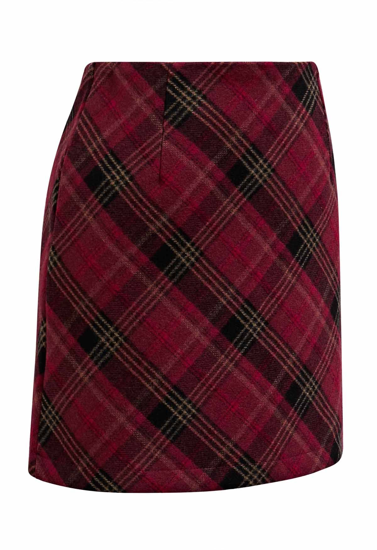 Scottish Charm Tartan Mini Skirt in Red