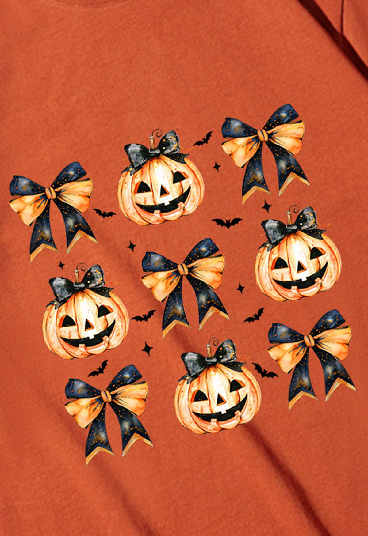 Wickedly Cute Pumpkin Bow Pattern T-Shirt