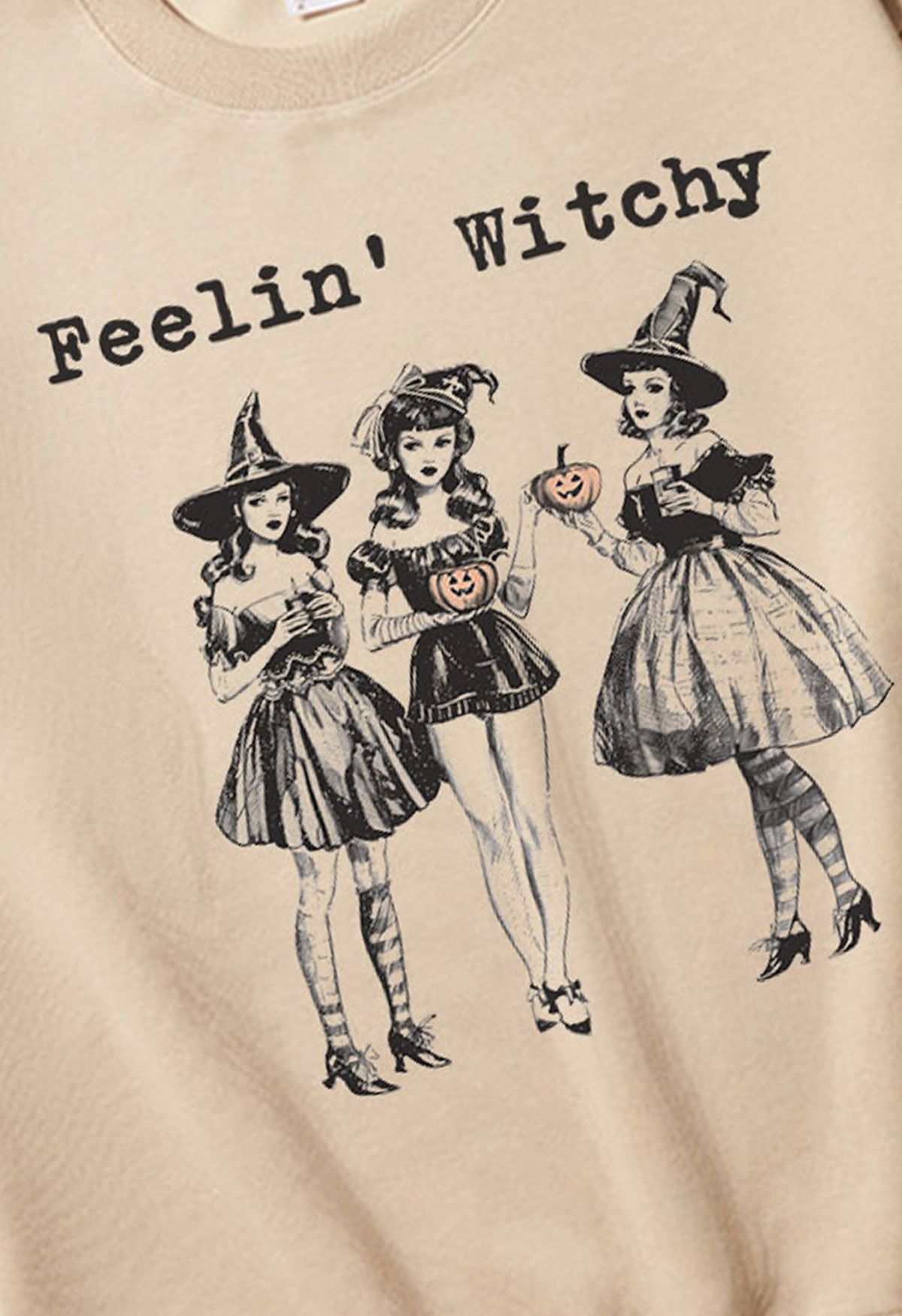 Feelin' Witchy Girly Pattern Sweatshirt