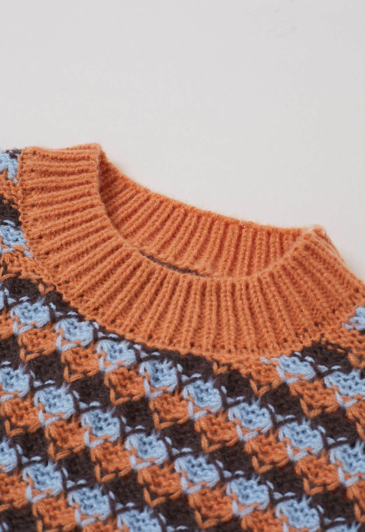 Fall Tones Geometric Pattern Knit Sweater