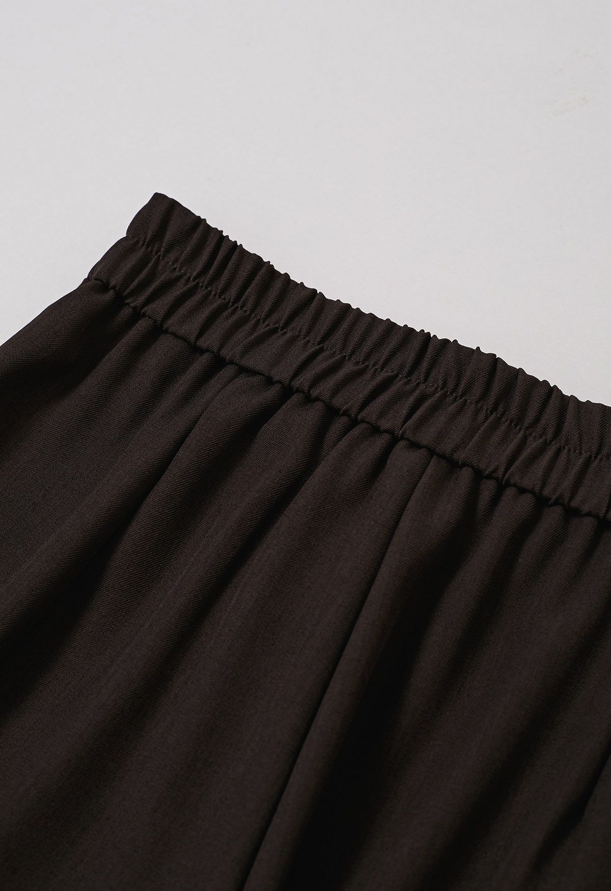 Asymmetric Flap Buttoned Straight-Leg Pants in Chocolate