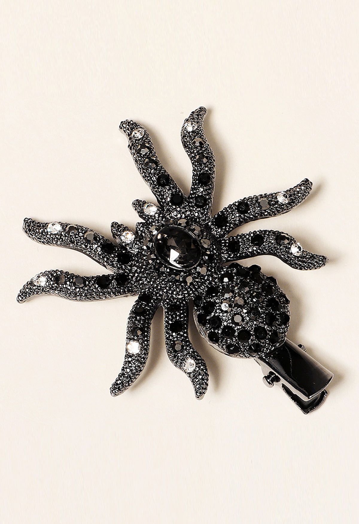 3D Spider Rhinestone Hair Clip