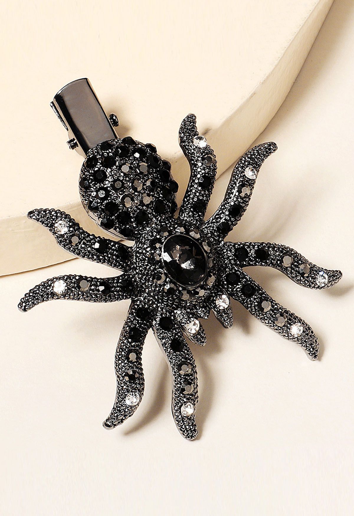 3D Spider Rhinestone Hair Clip