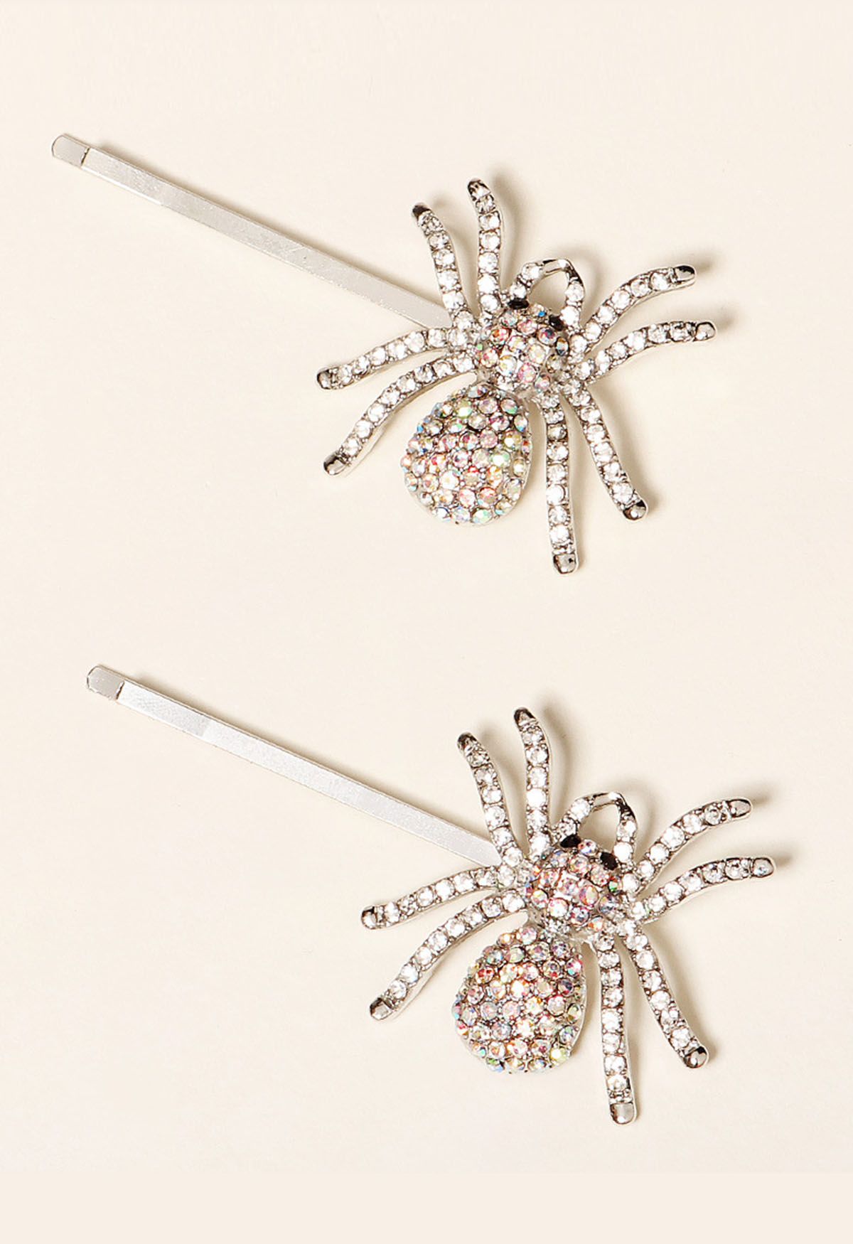 Sparkling Rhinestone Spider Hairpins