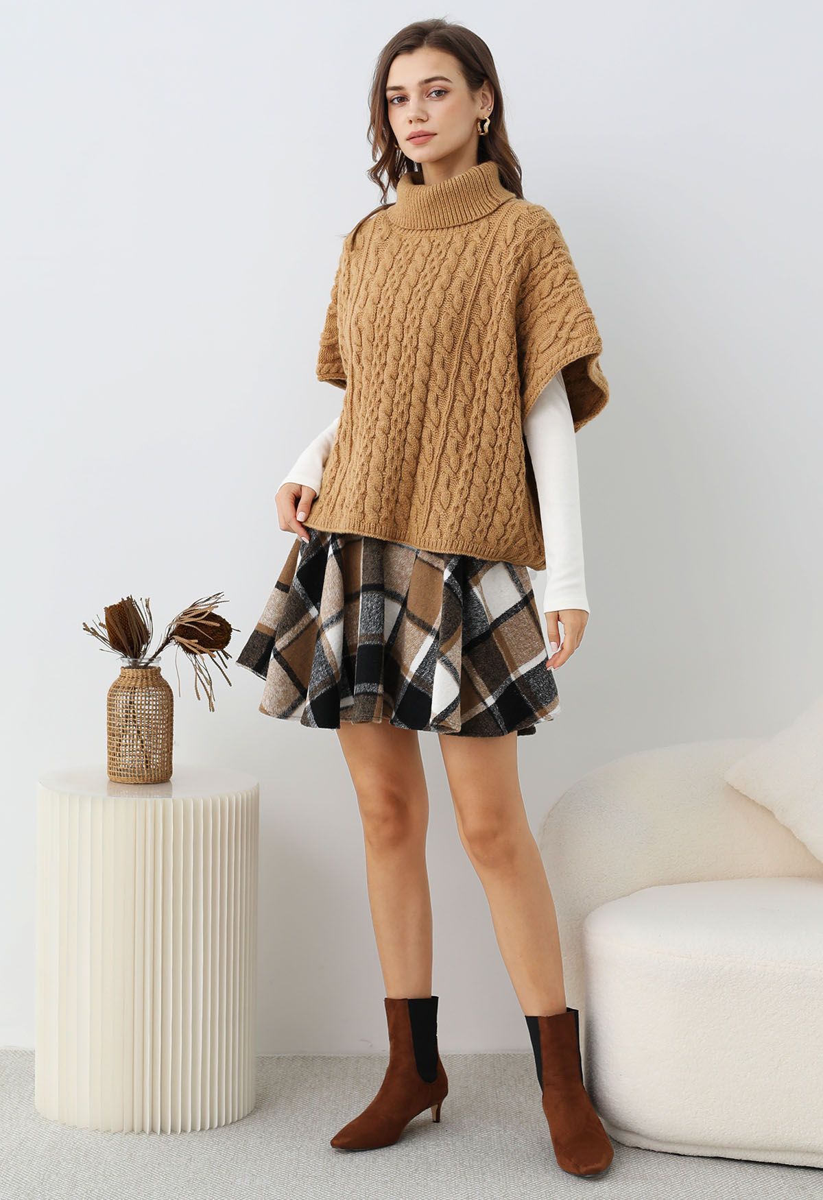 Crush-Worthy Plaid Flare Mini Skirt