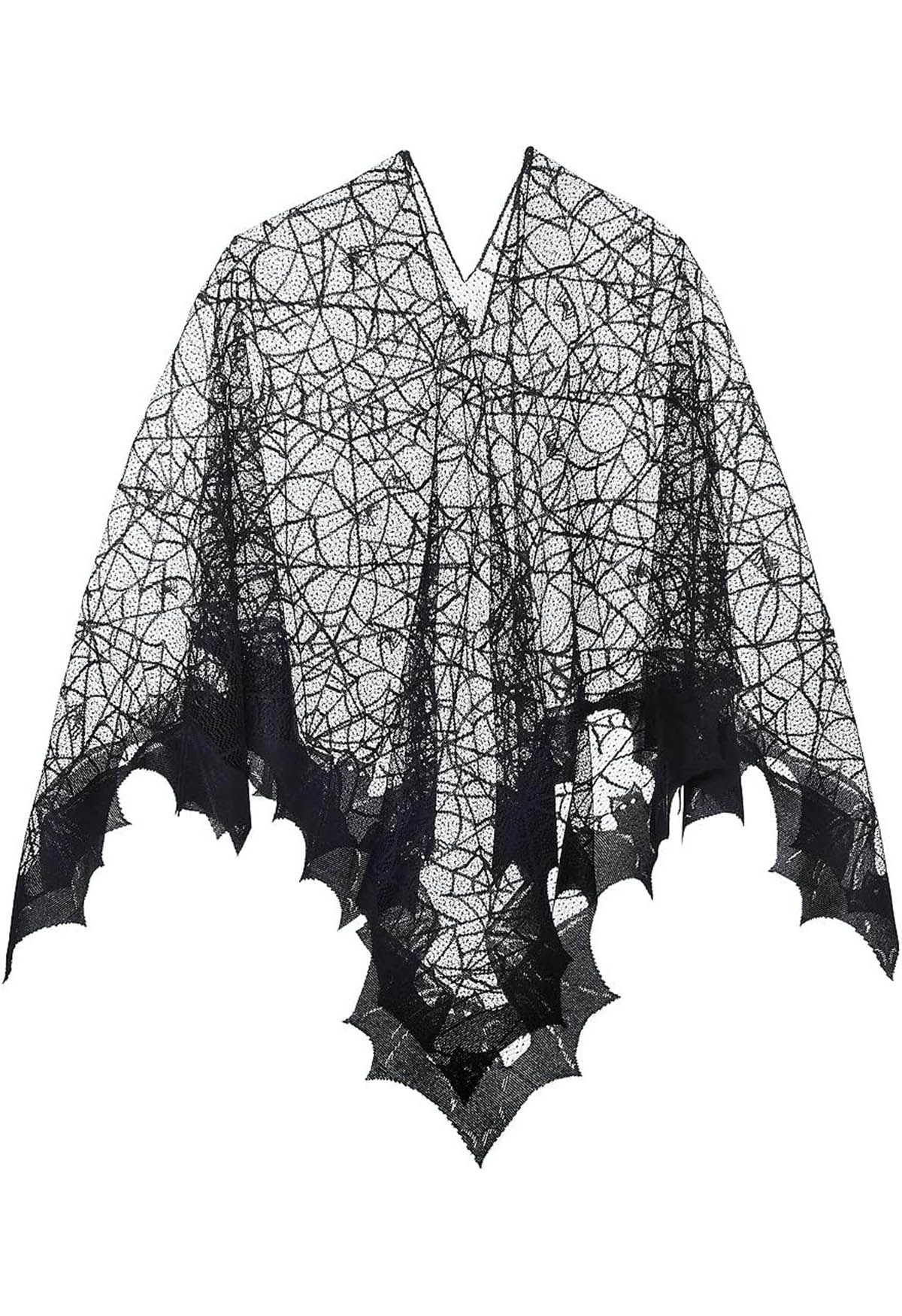 Spider Web Sheer Lace Poncho