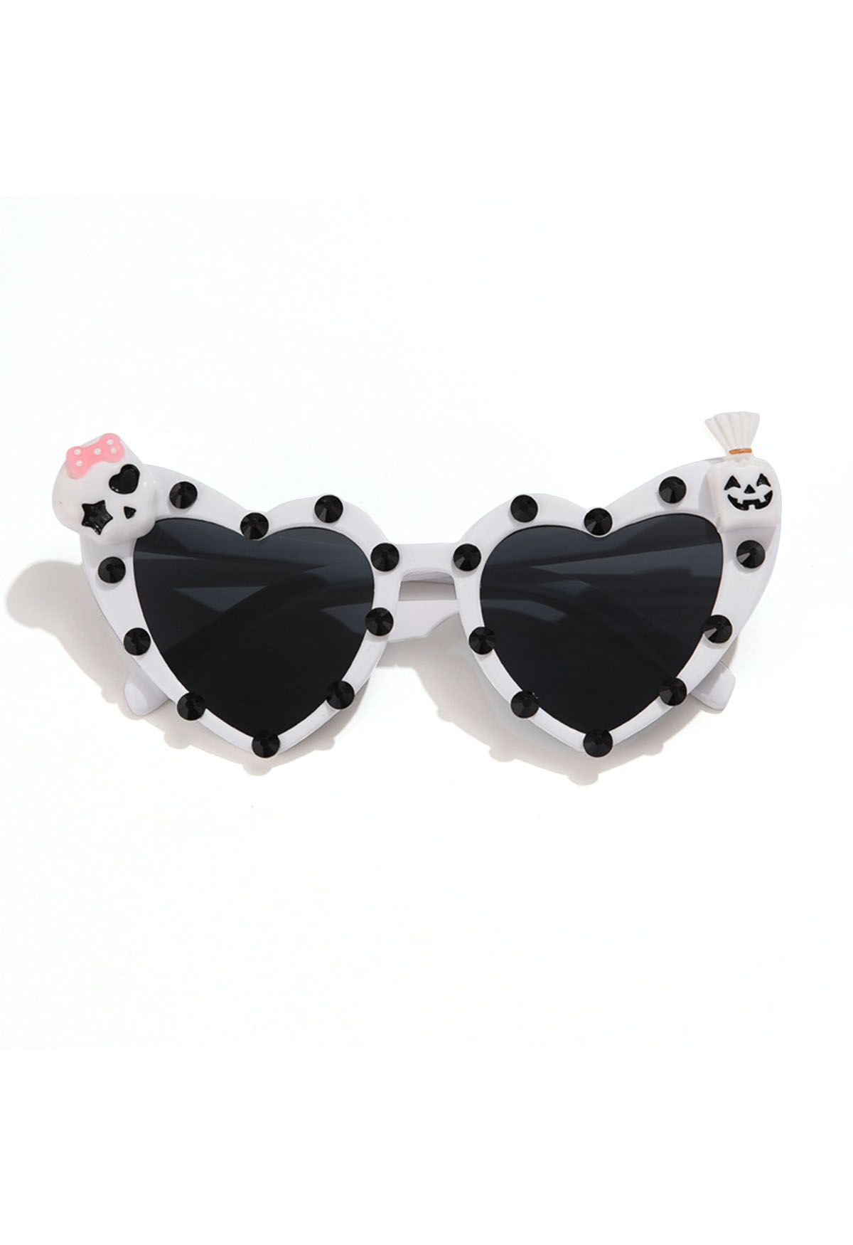 Skull and Pumpkin Heart-Shaped Sunglasses