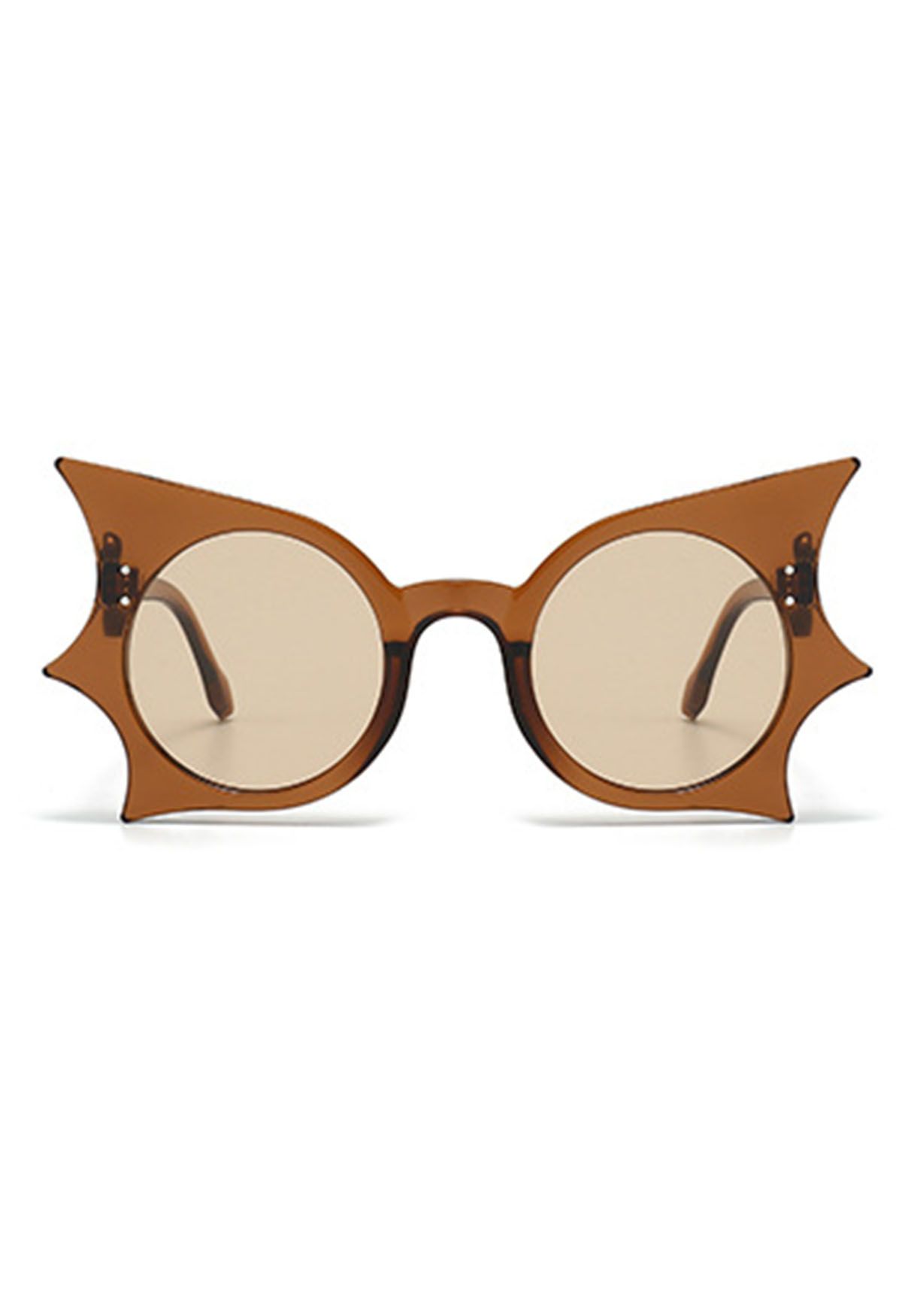 Midnight Bat Wing Sunglasses in Brown