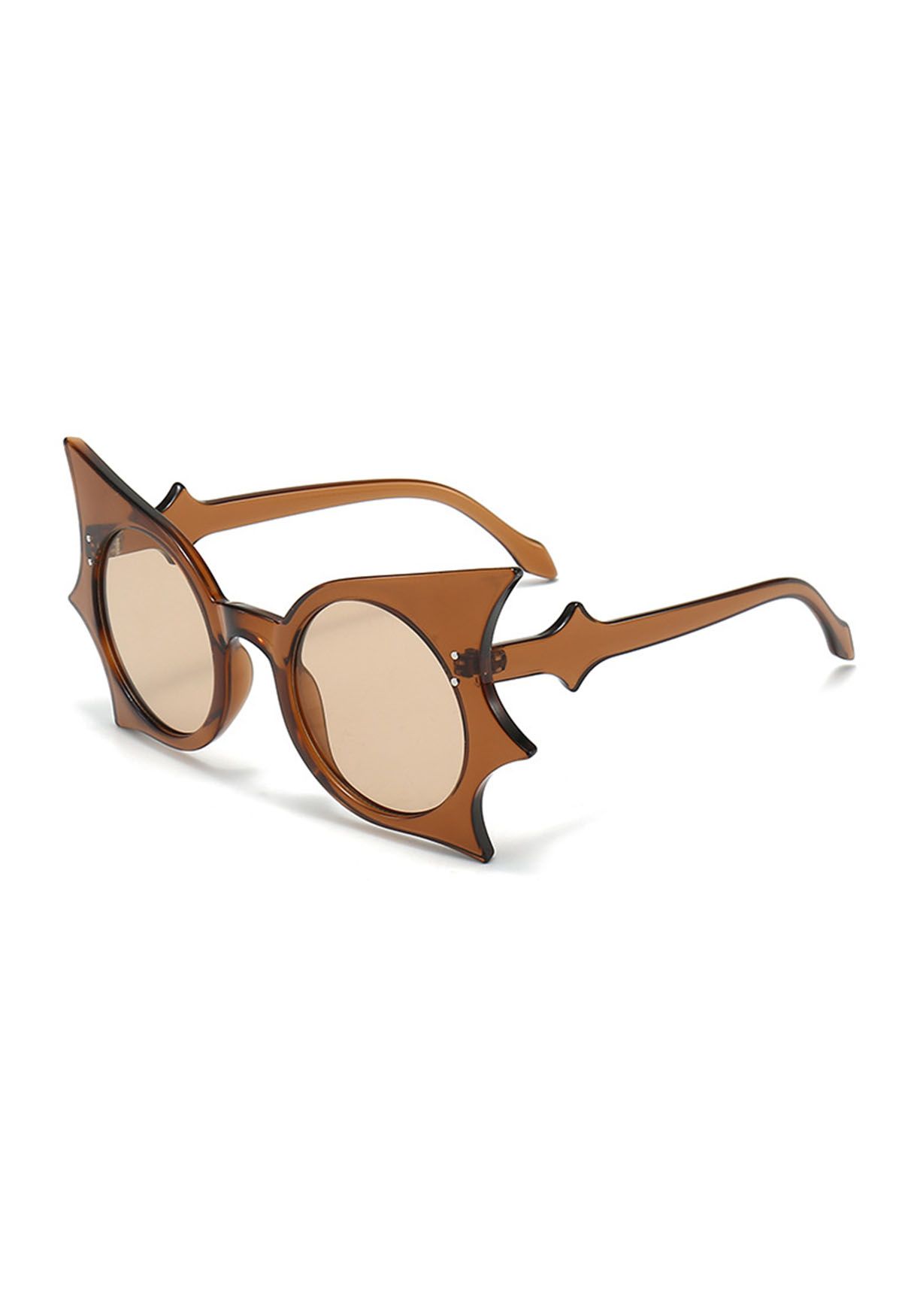 Midnight Bat Wing Sunglasses in Brown