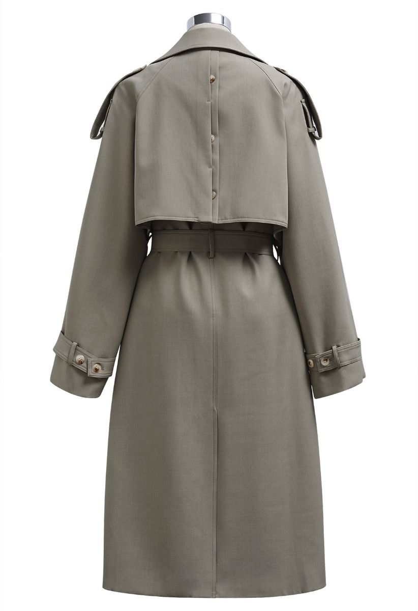 New Icon Double-Breasted Trench Coat in Taupe