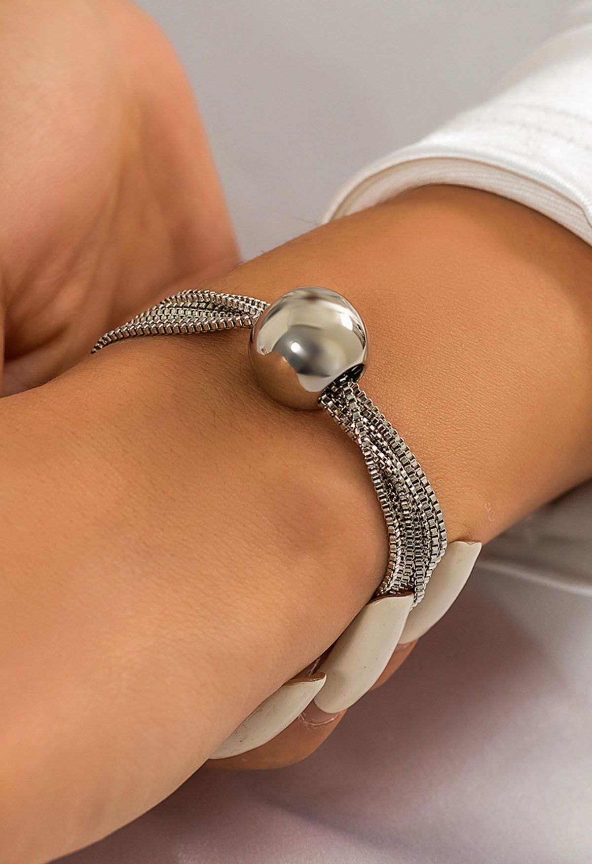 Multi-Layered Chain Bracelet in Silver