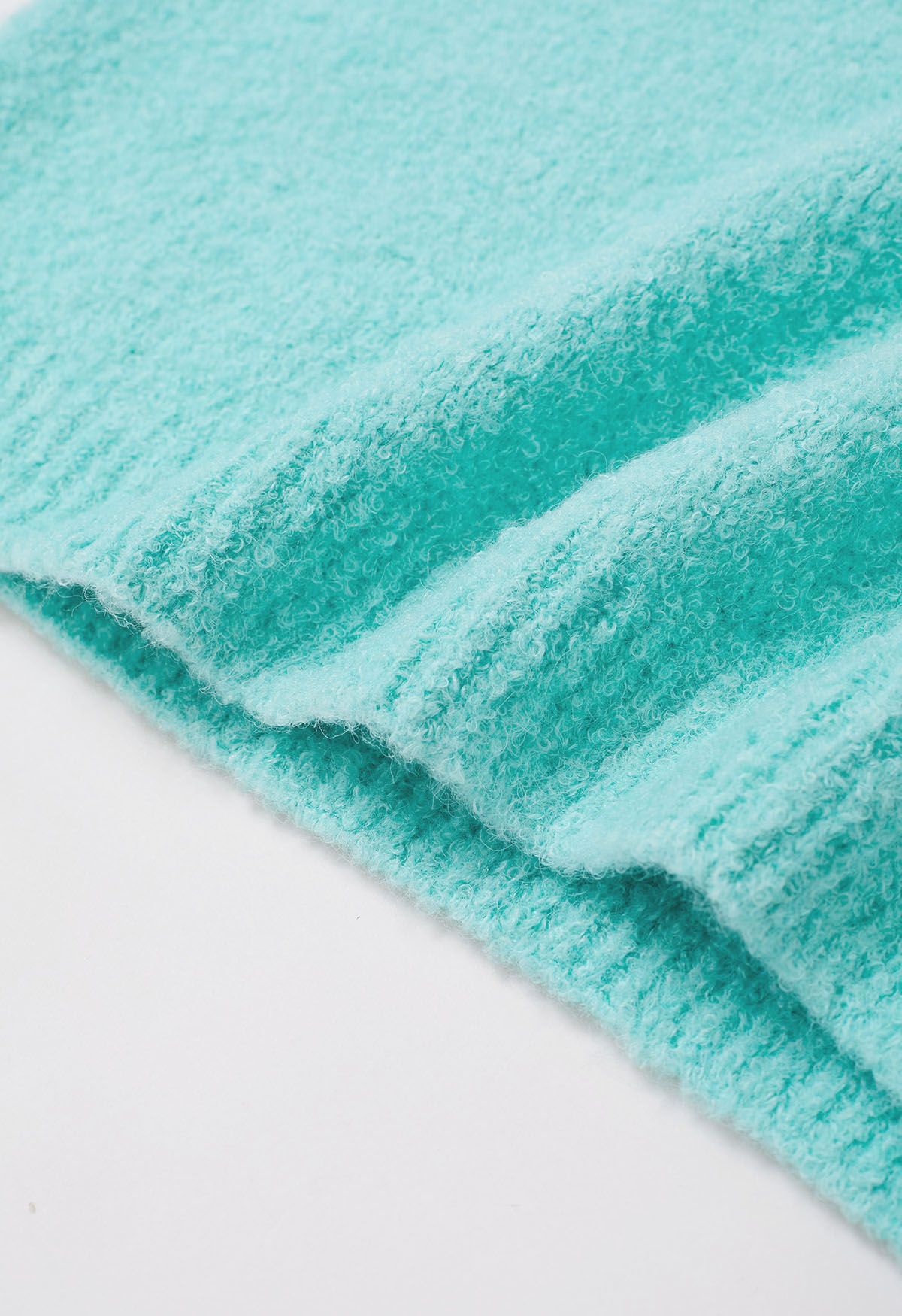 Ribbed Fuzzy Soft Knit Sweater in Mint